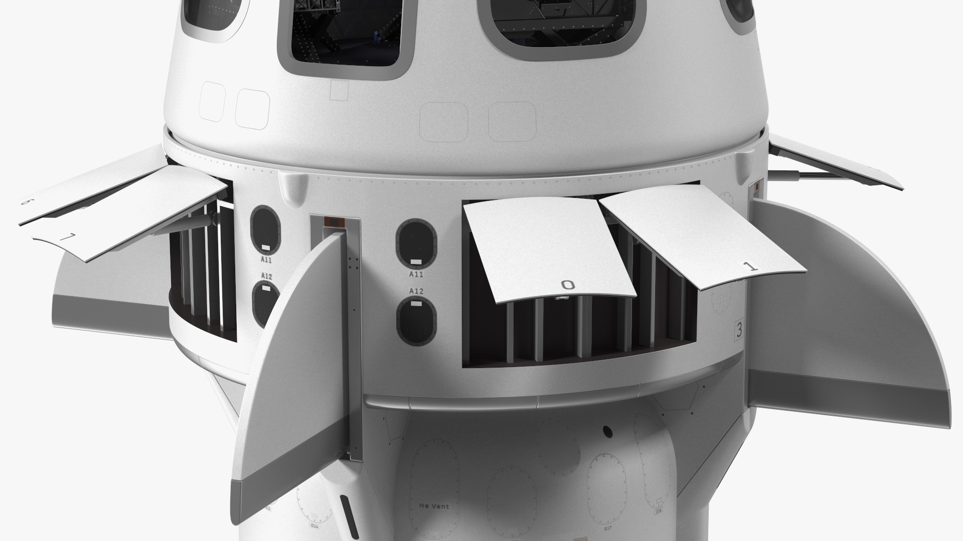 3D Suborbital Launch Vehicle Rocket Booster with Crew Capsule model
