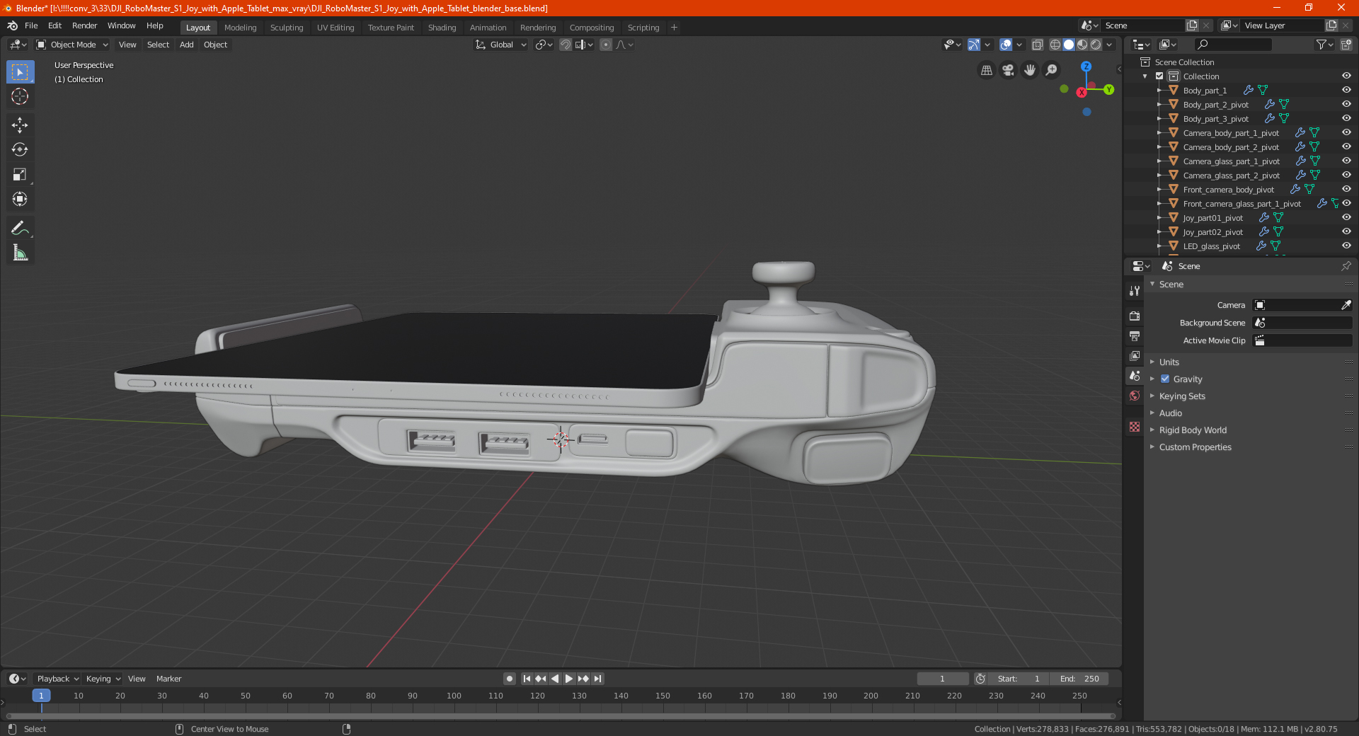 DJI RoboMaster S1 Joy with Apple Tablet 3D model