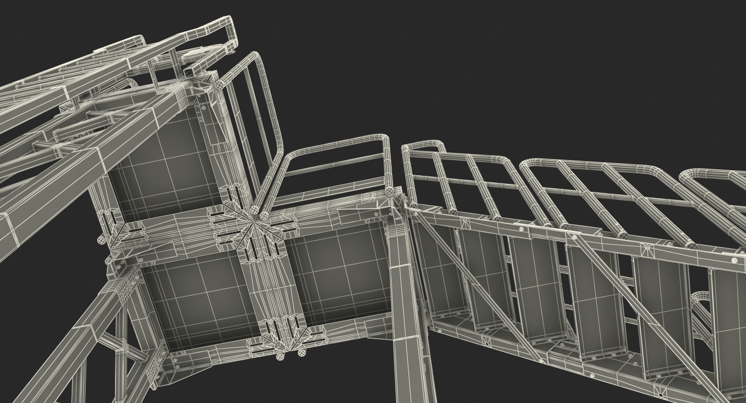 3D Industrial Steel Catwalk Stairs