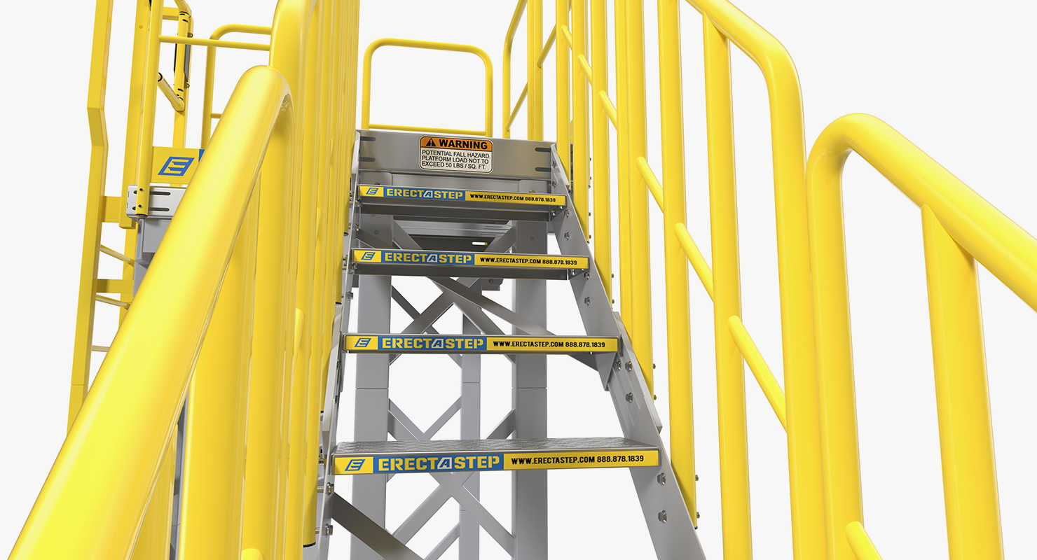 3D Industrial Steel Catwalk Stairs