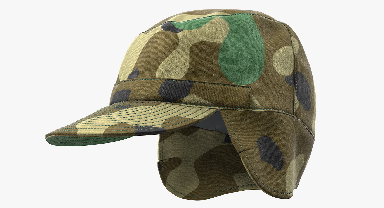 3D Camo Field Cap with Earflaps model