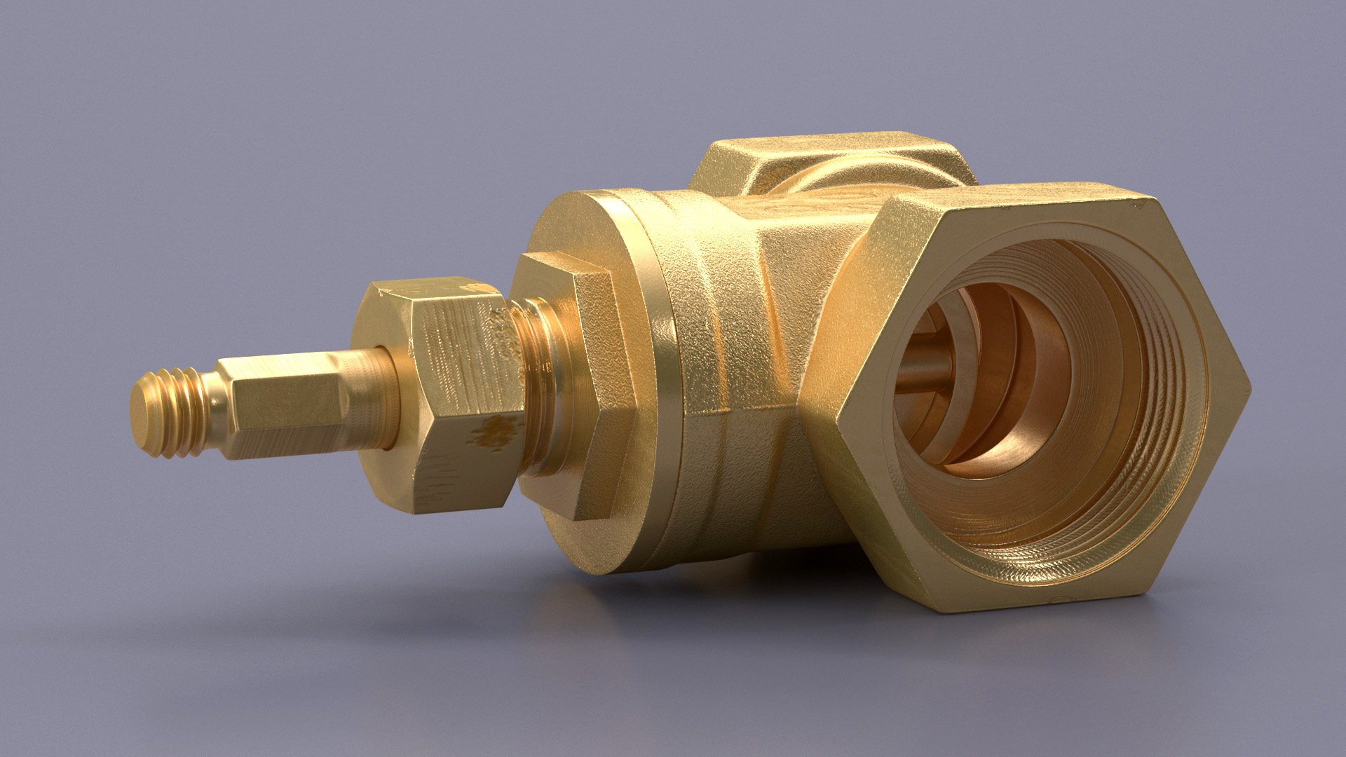 3D Brass Gate Valve
