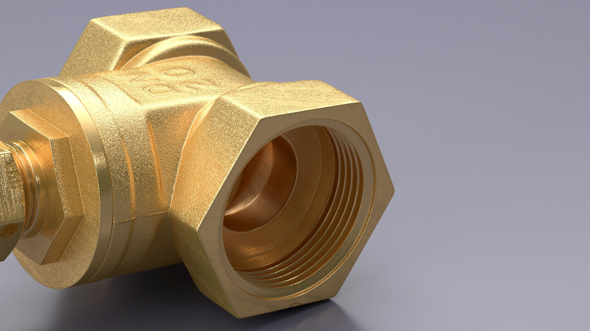 3D Brass Gate Valve