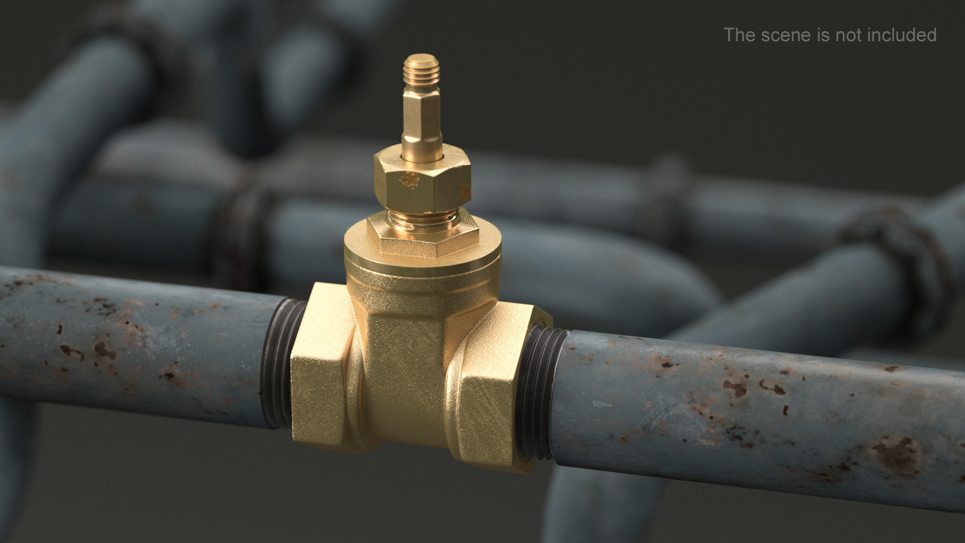 3D Brass Gate Valve