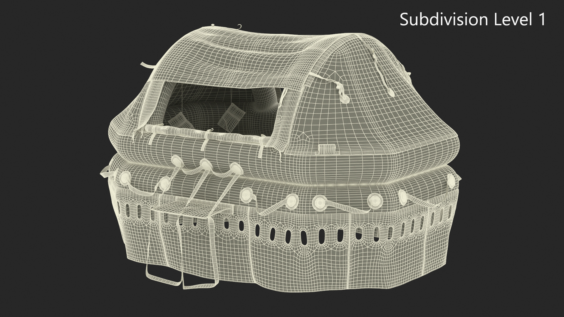 3D model Inflatable Life Raft Open