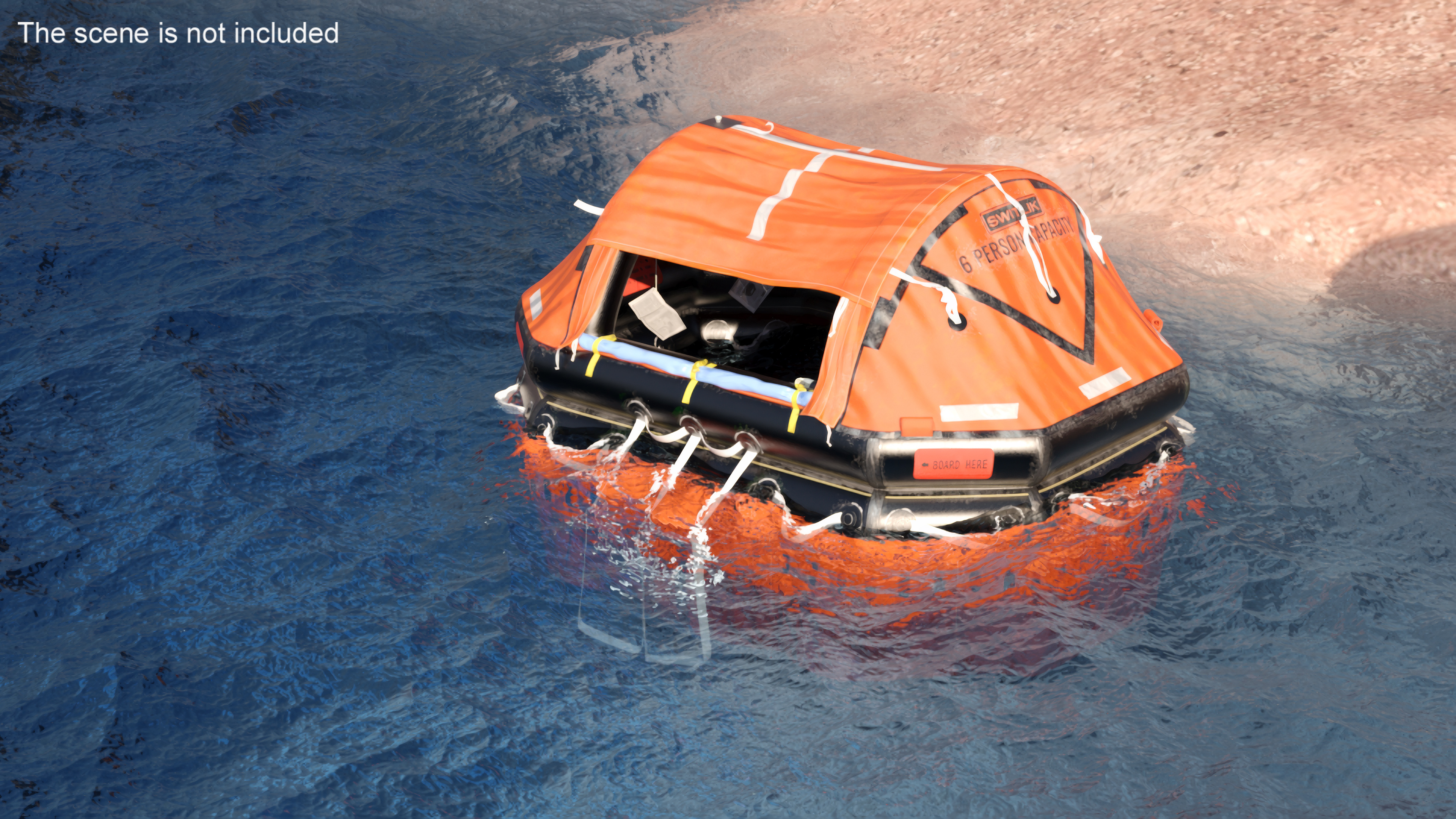 3D model Inflatable Life Raft Open