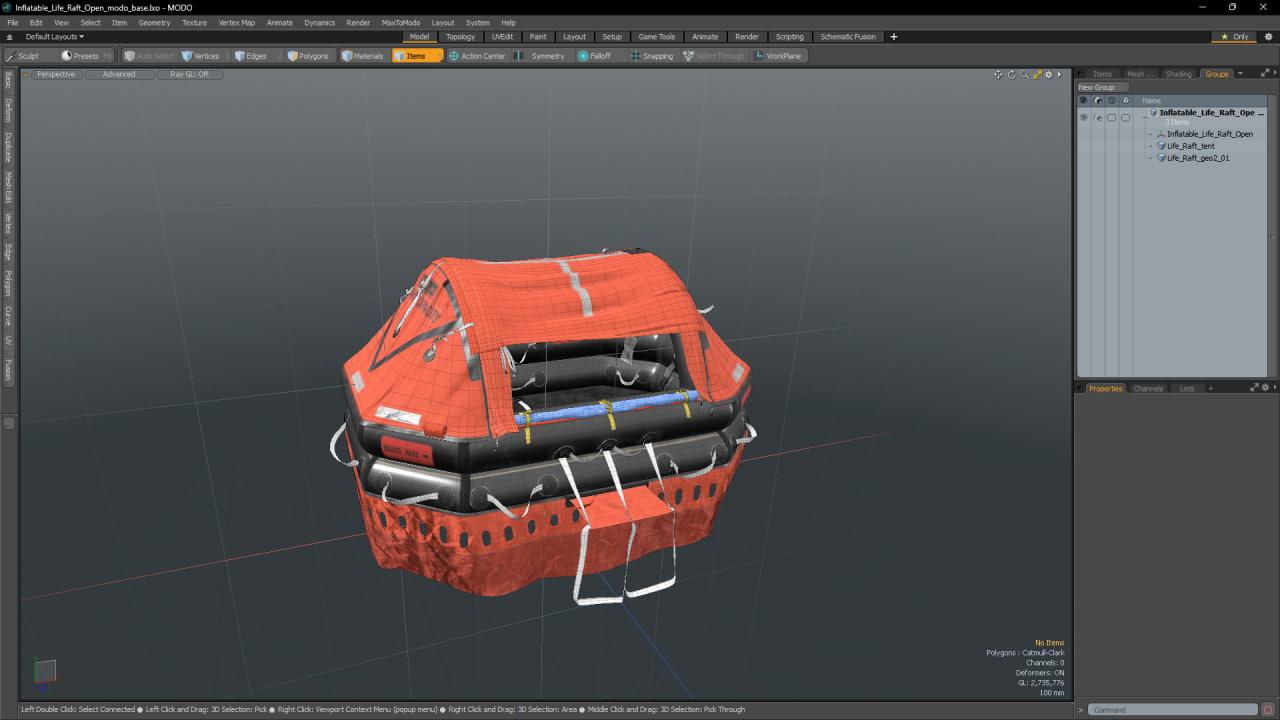 3D model Inflatable Life Raft Open