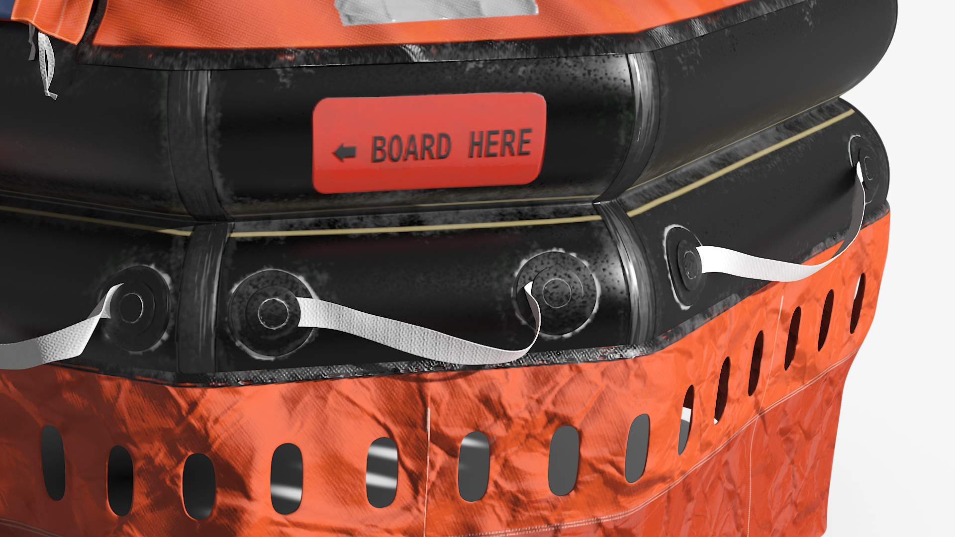 3D model Inflatable Life Raft Open