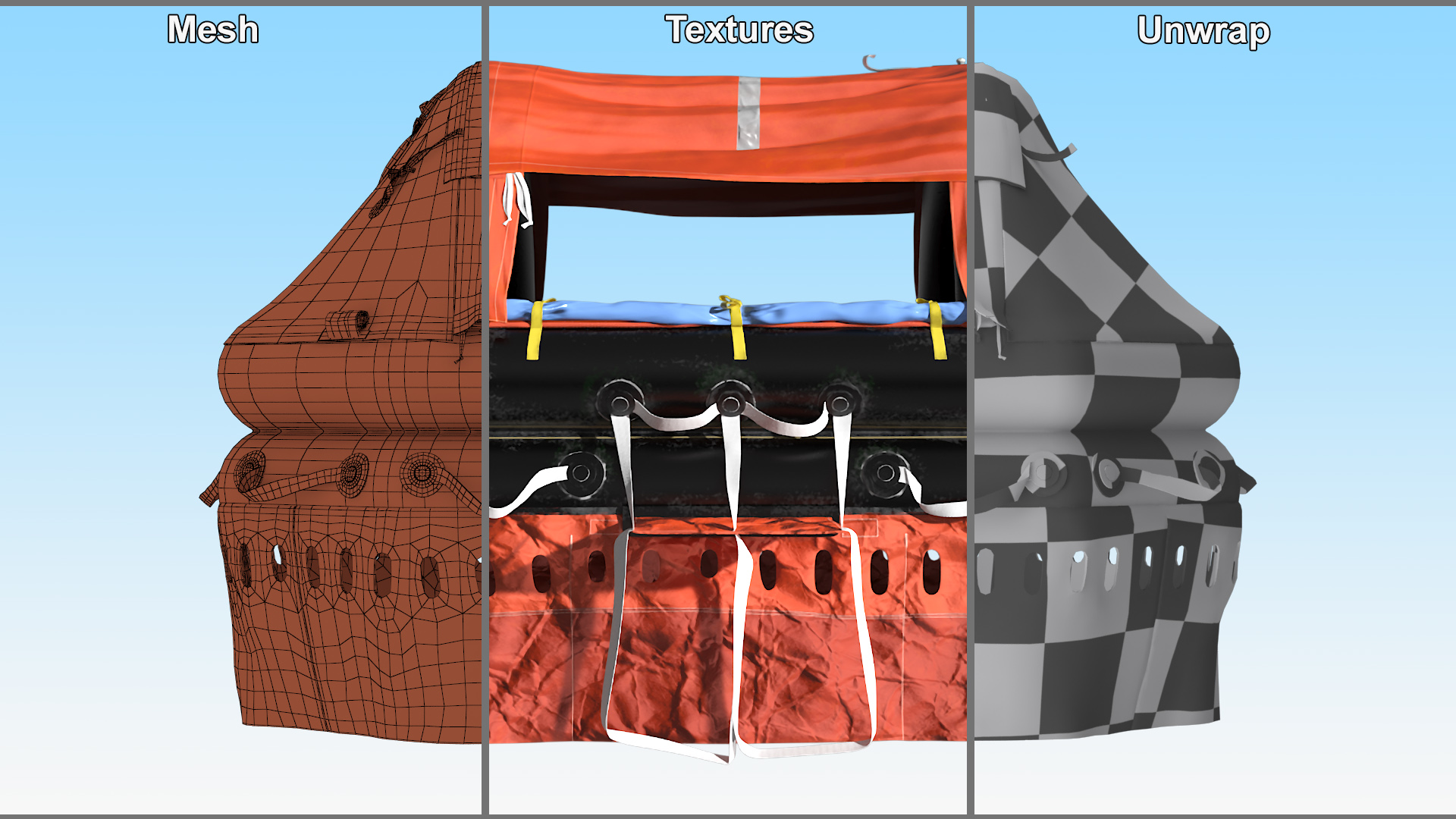 3D model Inflatable Life Raft Open