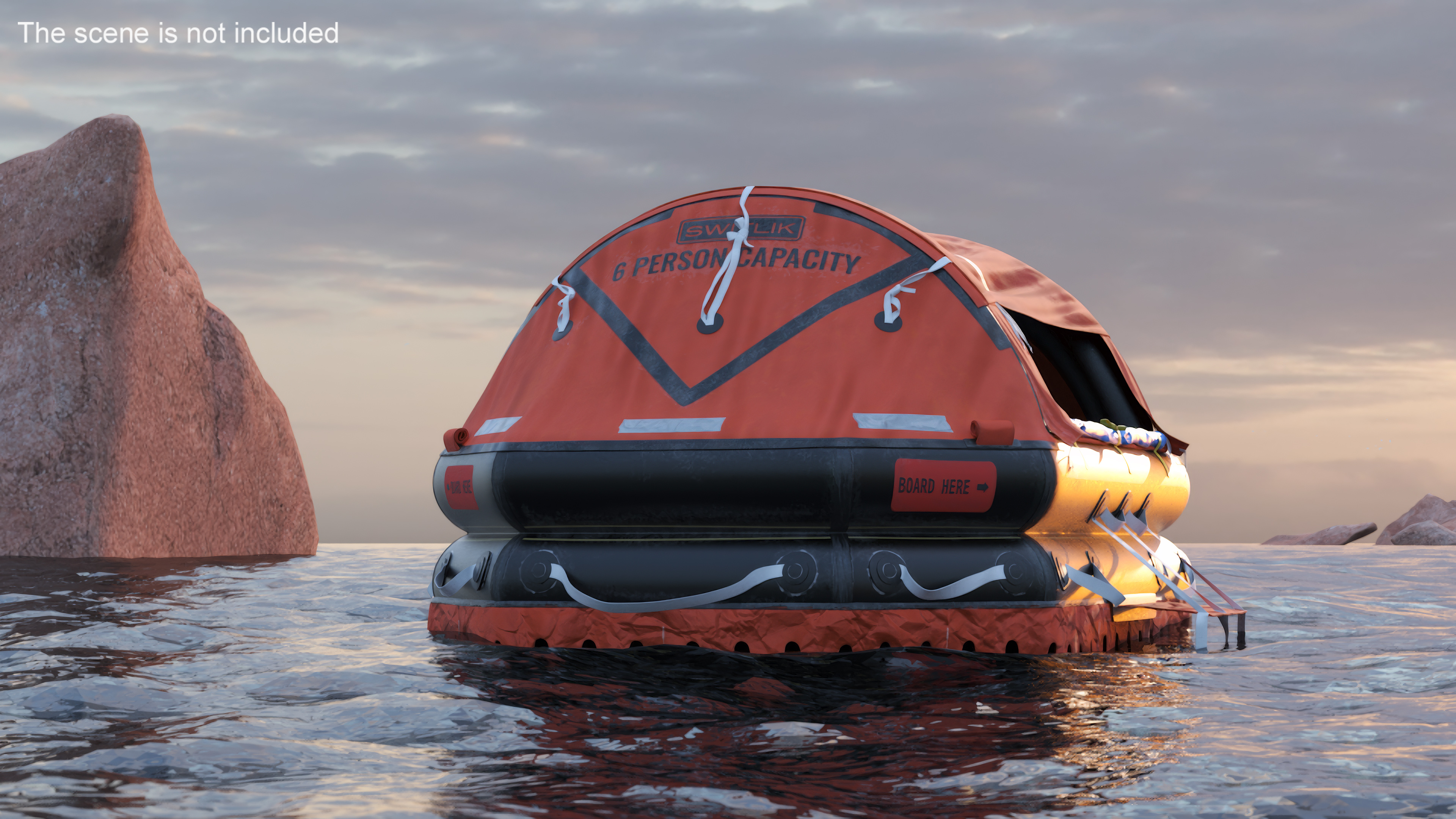 3D model Inflatable Life Raft Open