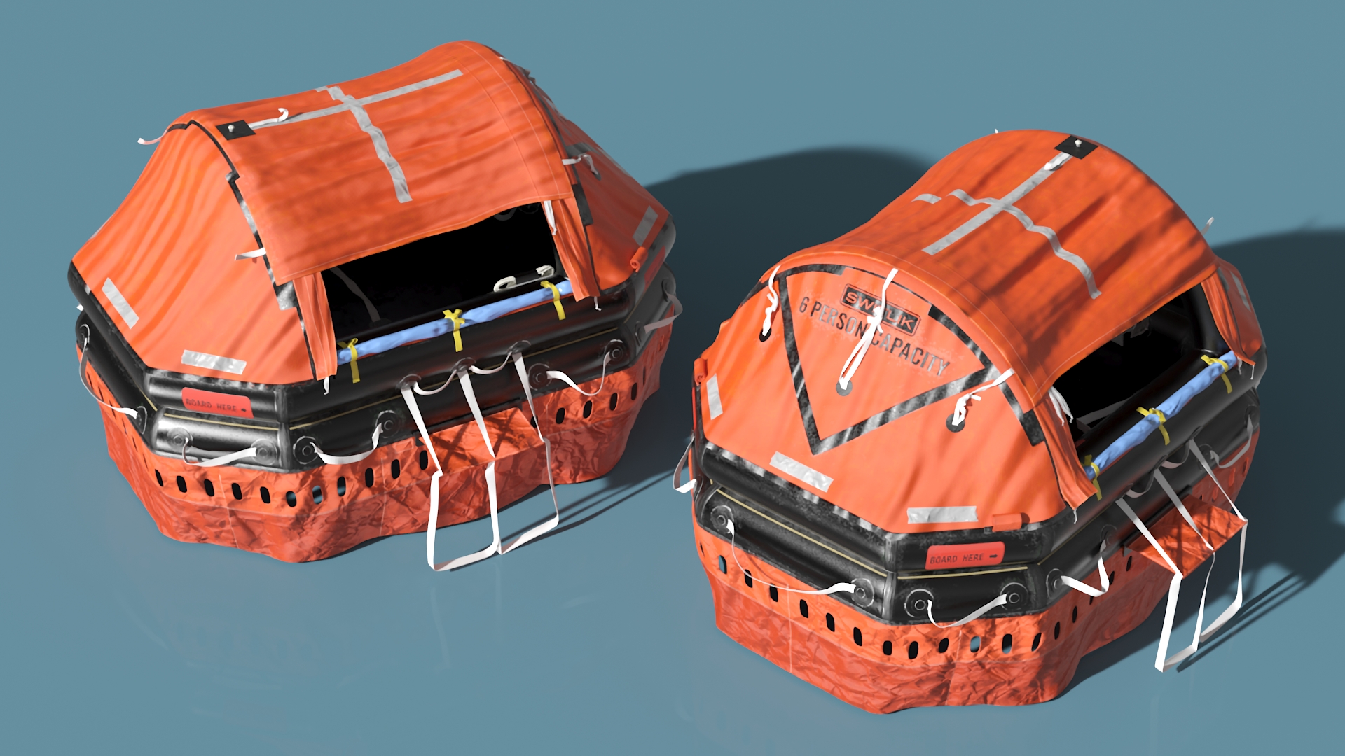 3D model Inflatable Life Raft Open