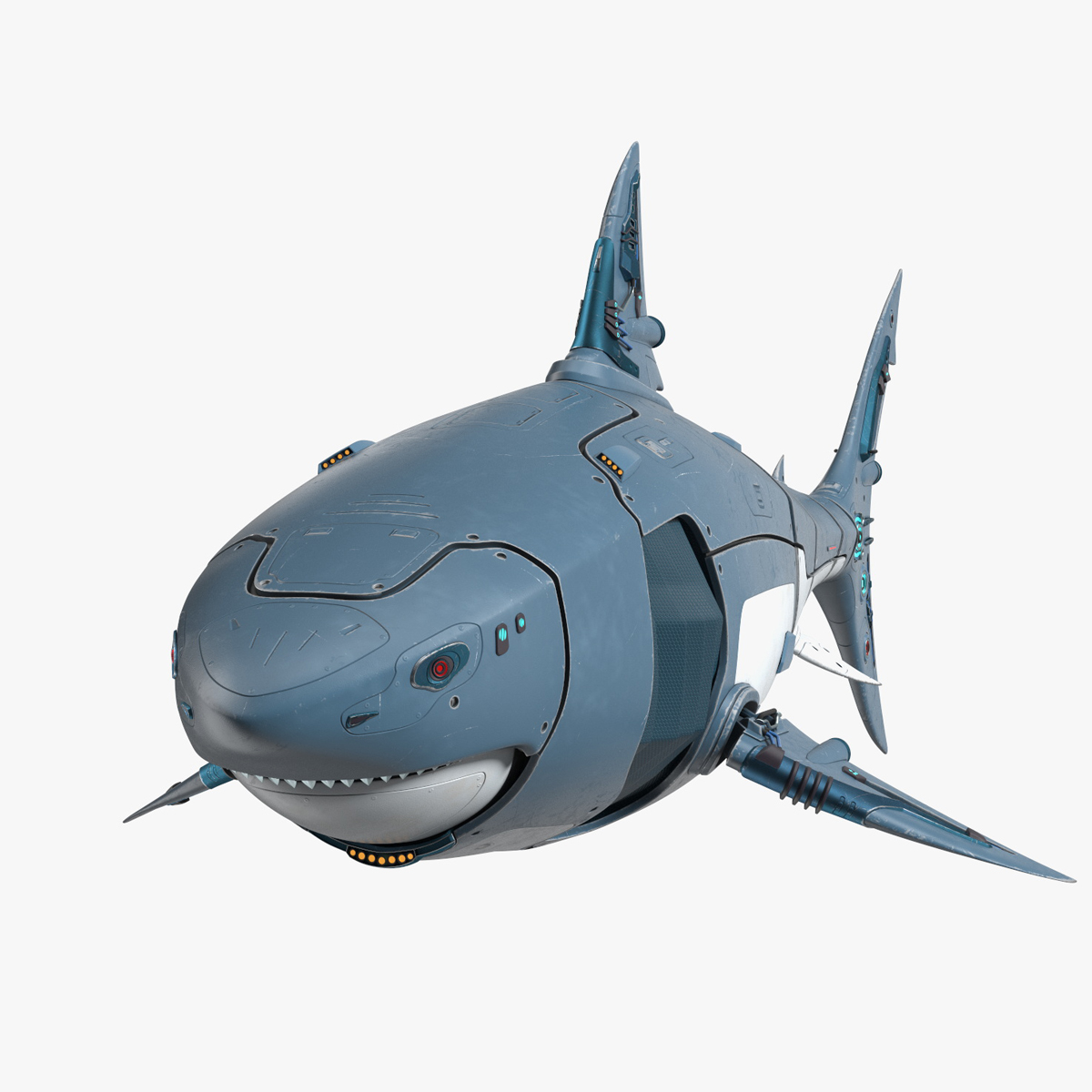 Shark Robot Rigged for Cinema 4D 3D