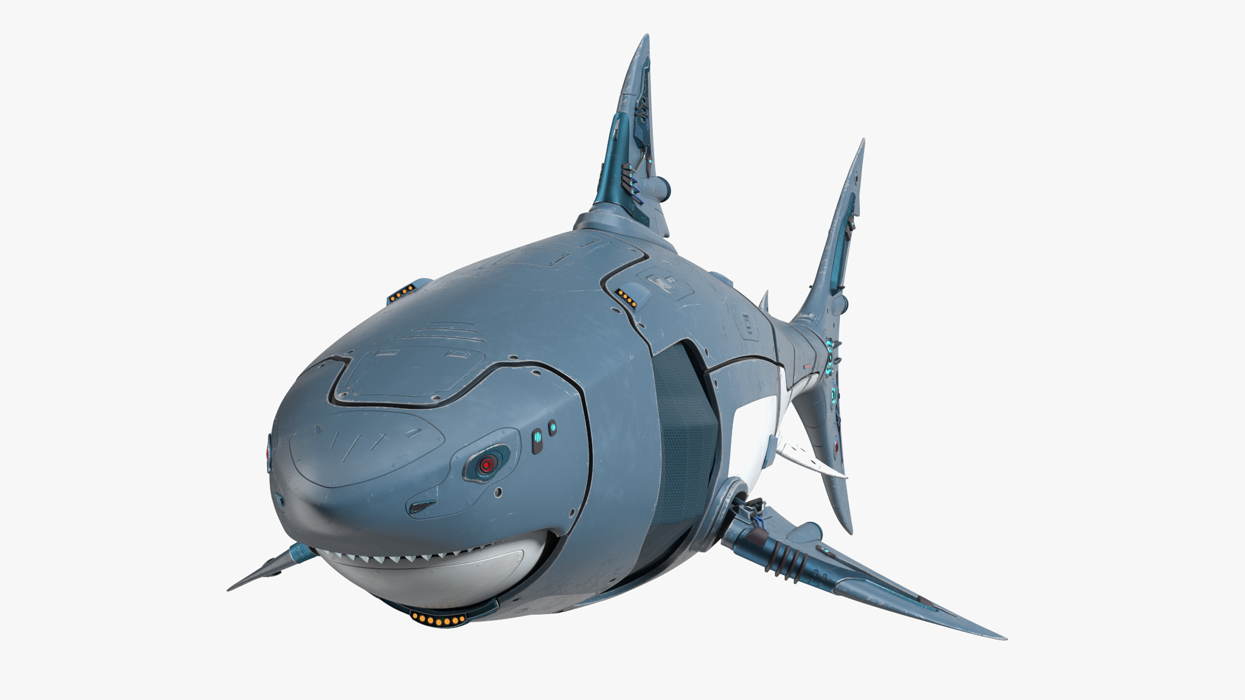Shark Robot Rigged for Cinema 4D 3D