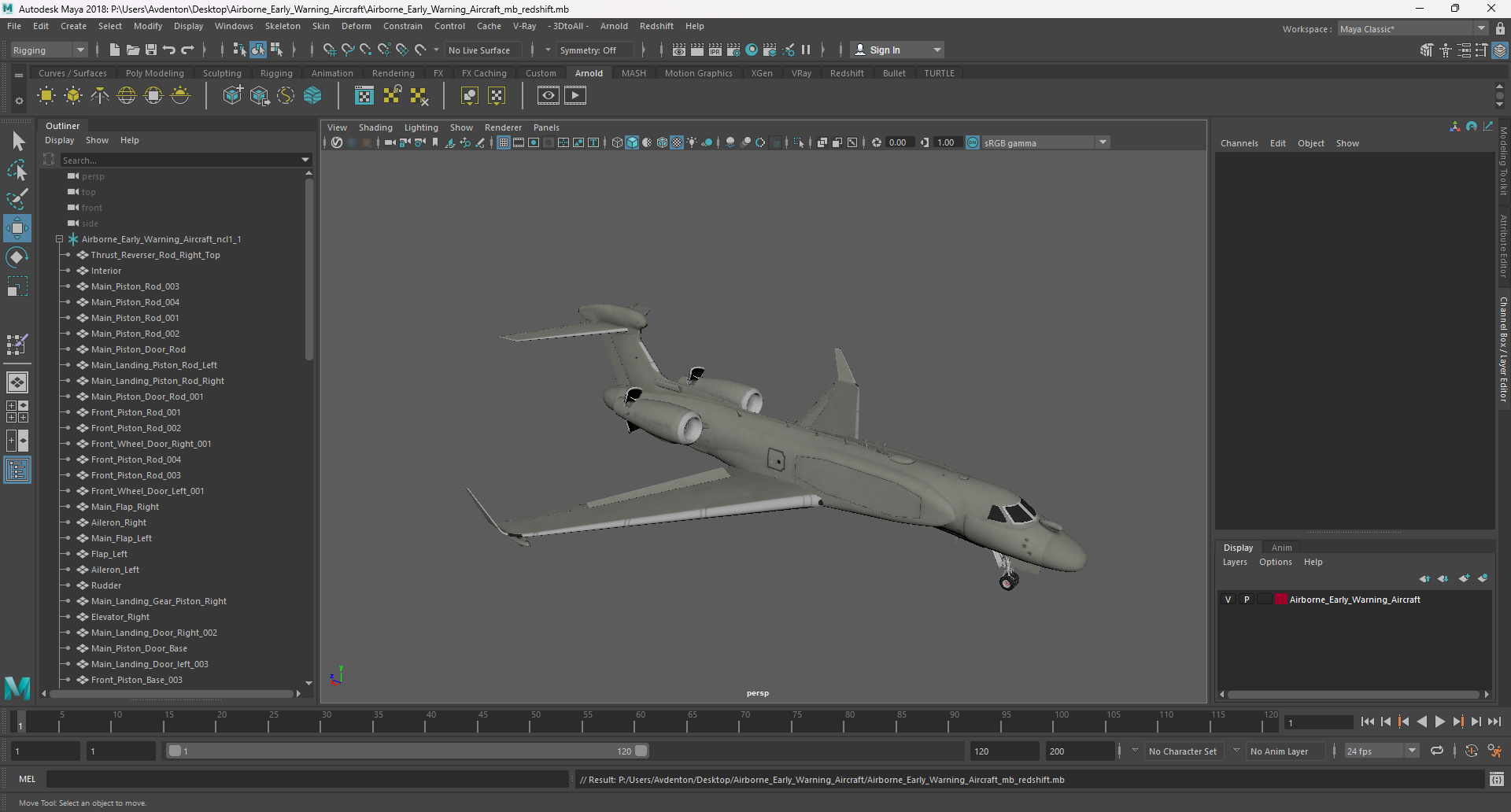 3D Airborne Early Warning Aircraft
