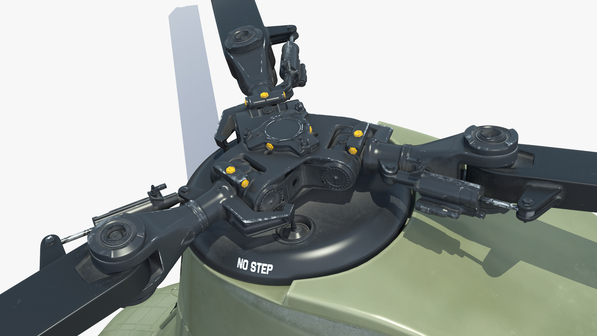 Forklift Loads Cargo to the Transport Helicopter CH 47 Chinook Rigged 3D model