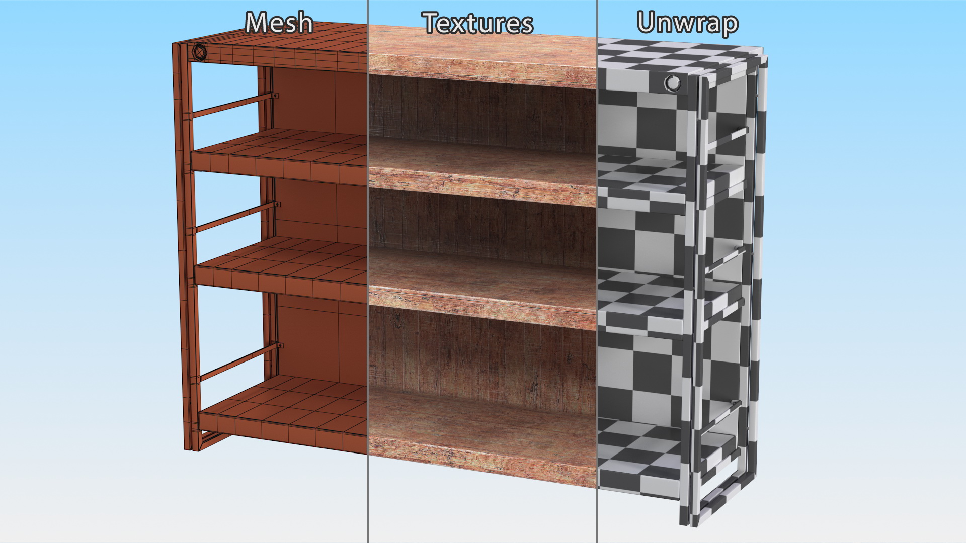 3D Home Bar Counter Unit Industrial Style model