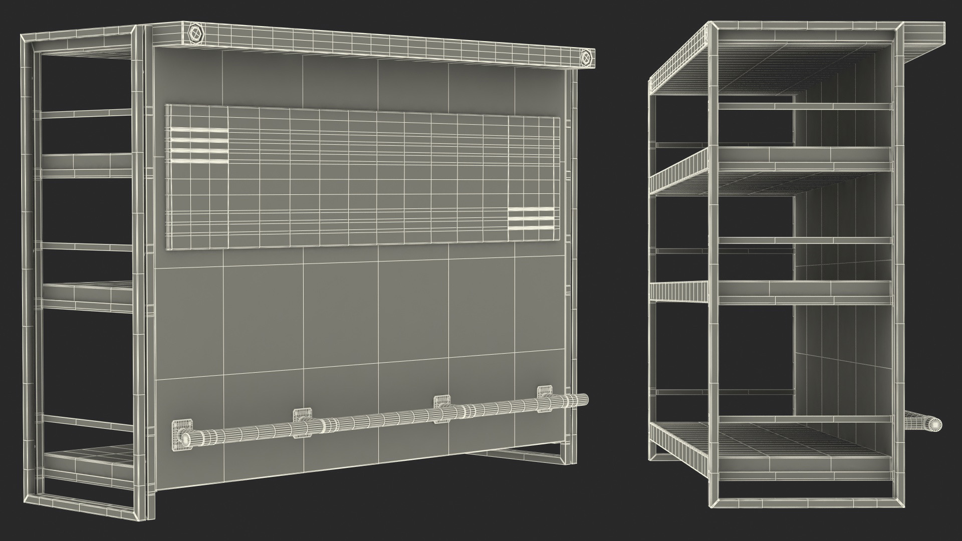 3D Home Bar Counter Unit Industrial Style model