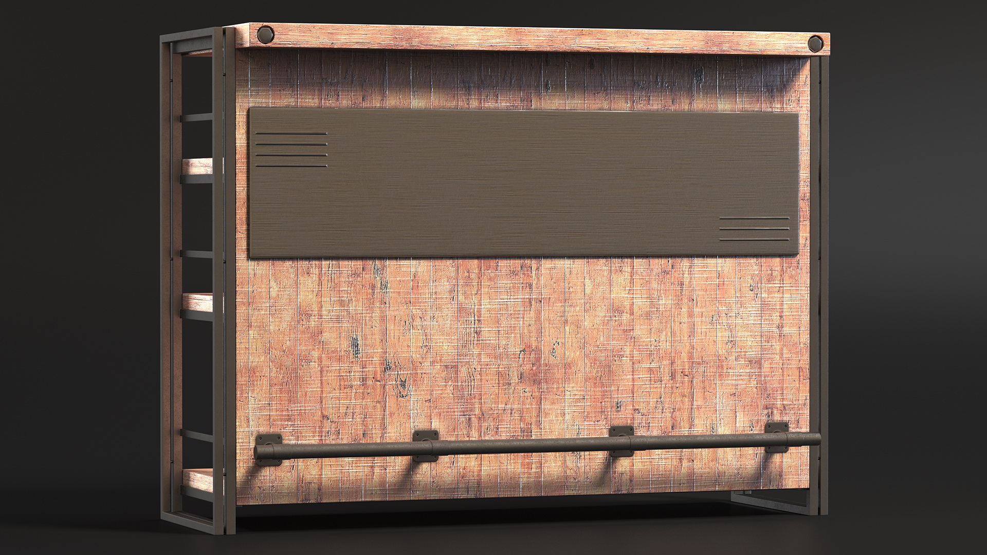 3D Home Bar Counter Unit Industrial Style model