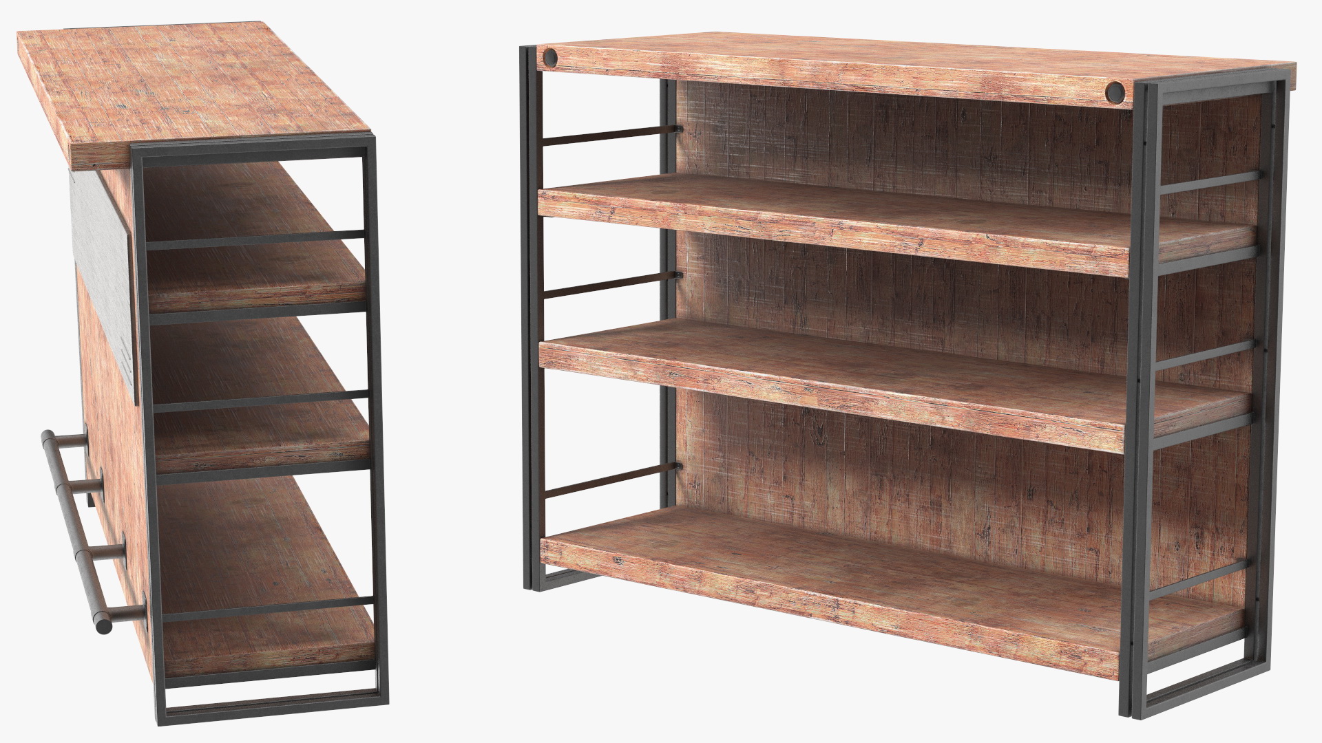 3D Home Bar Counter Unit Industrial Style model