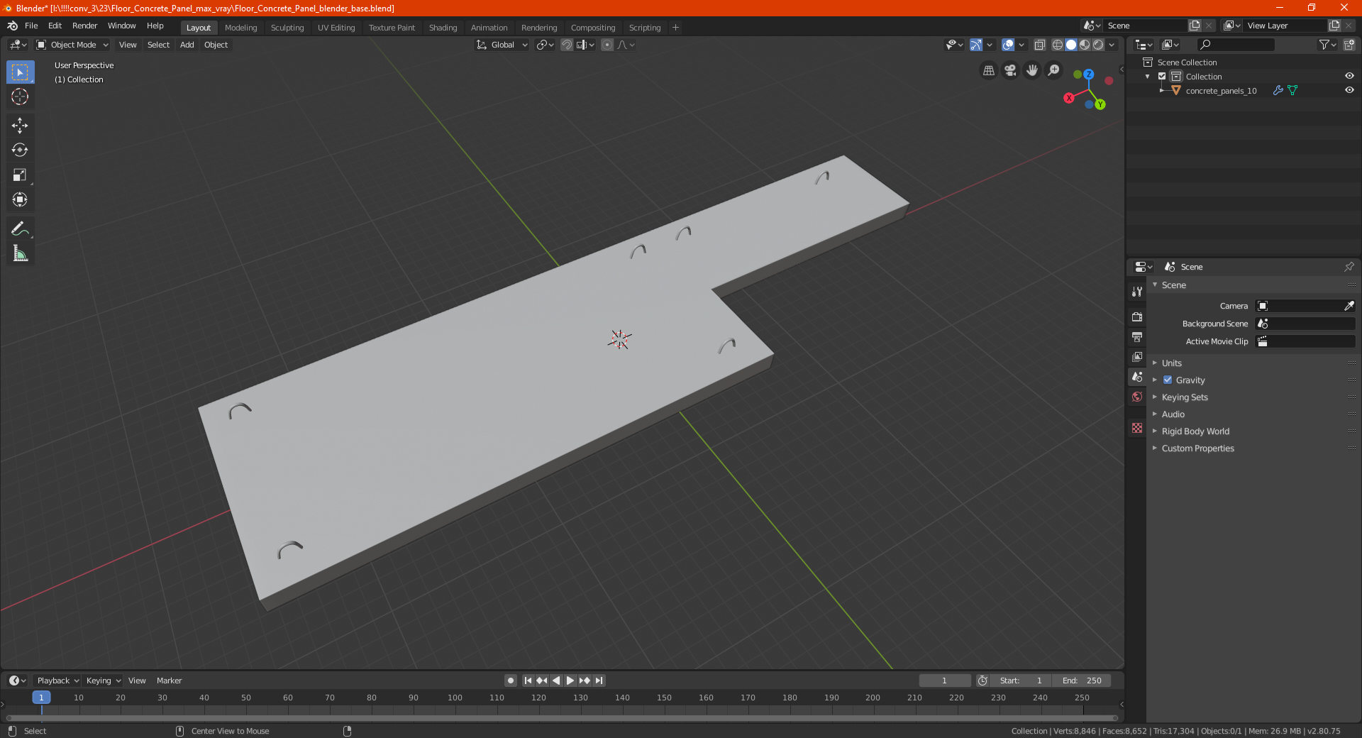 3D model Floor Concrete Panel