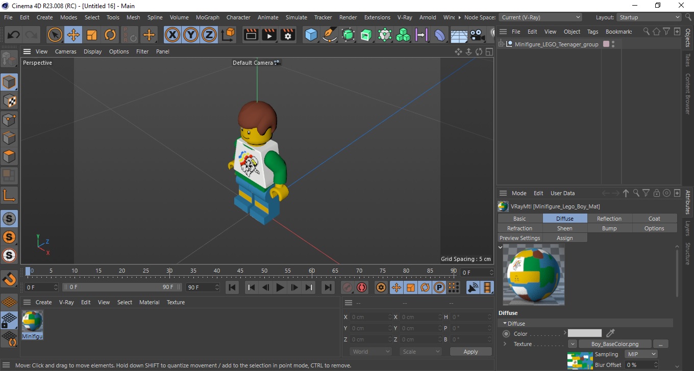 Minifigure LEGO Teenager 3D model