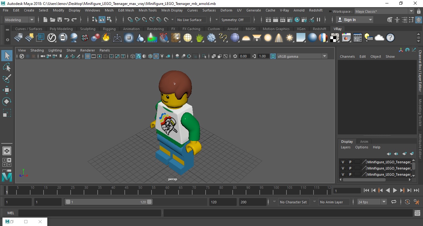 Minifigure LEGO Teenager 3D model