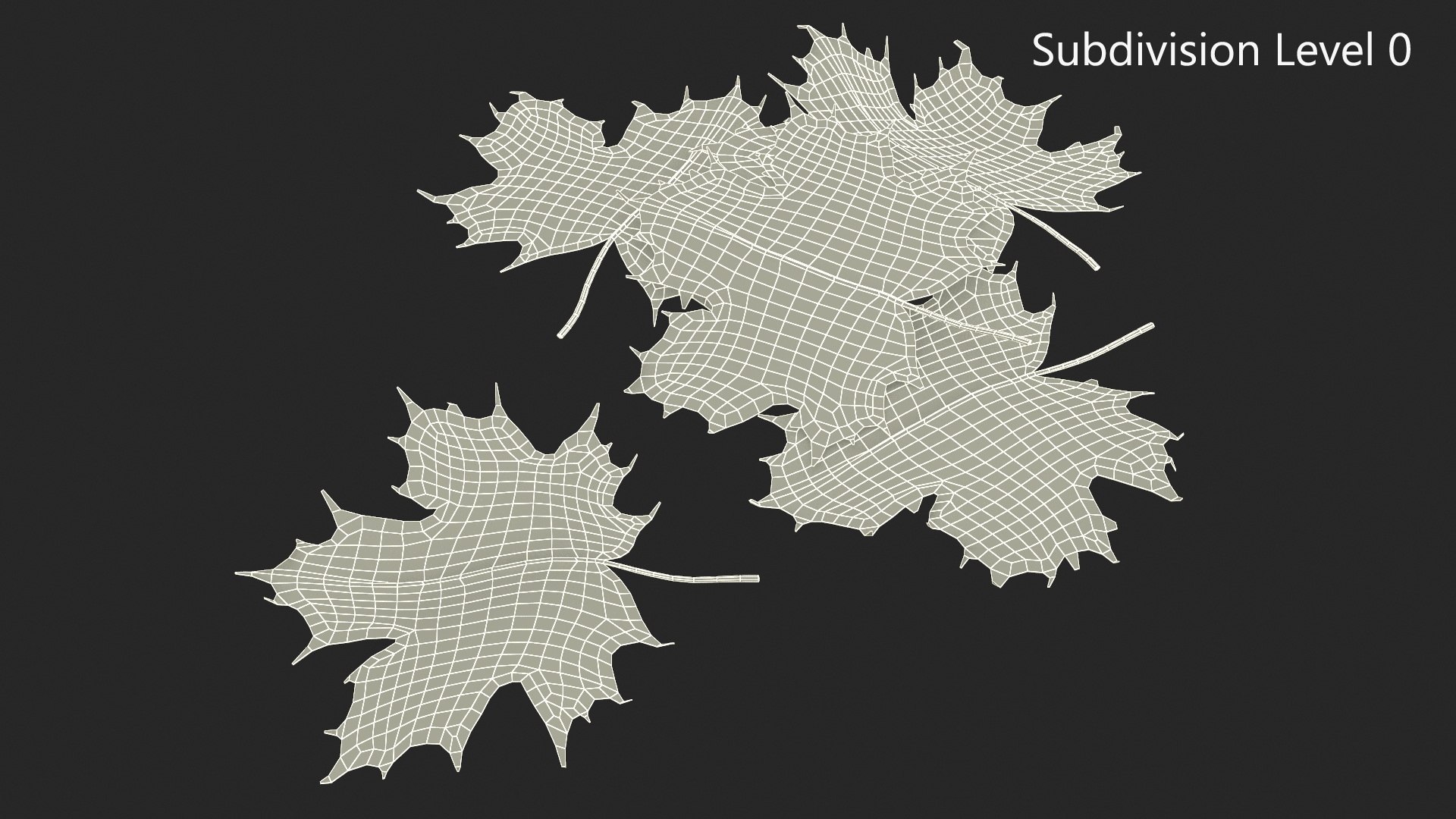 3D Green Maple Leaves model