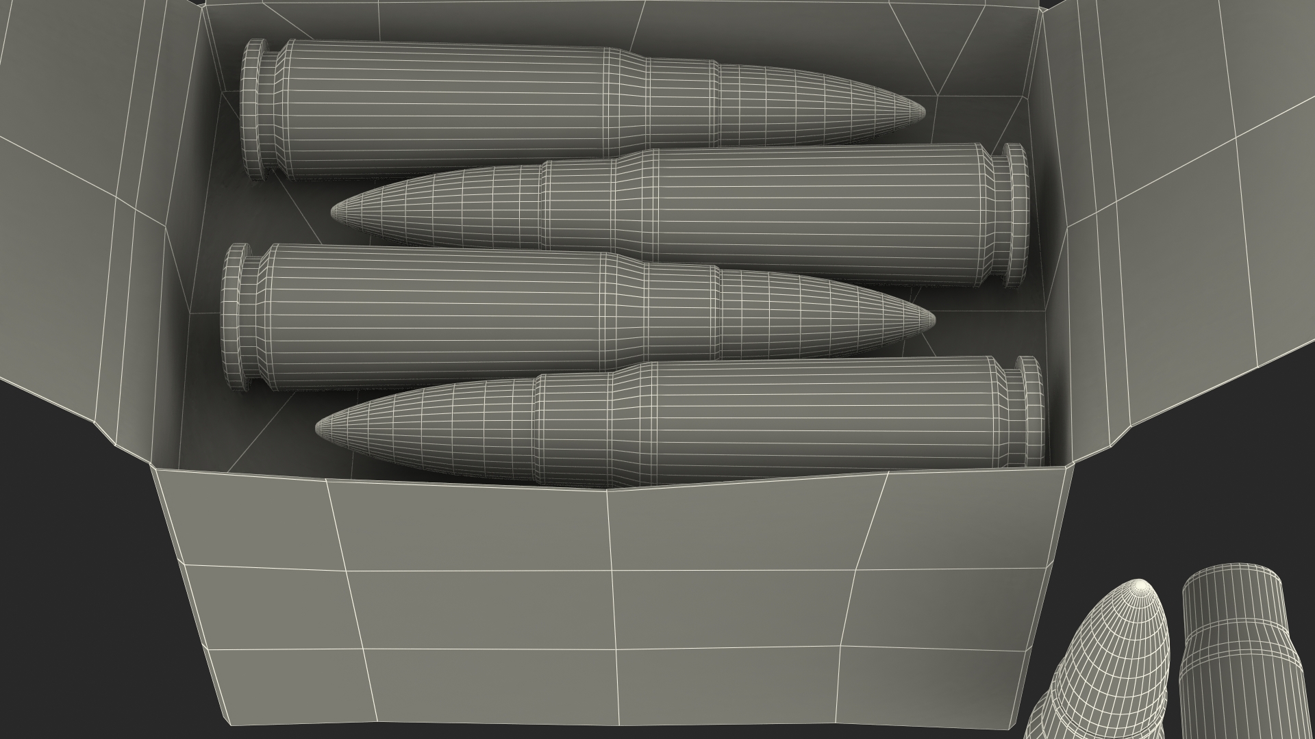 Box of 7_62x39mm Intermediate Cartridge 3D model