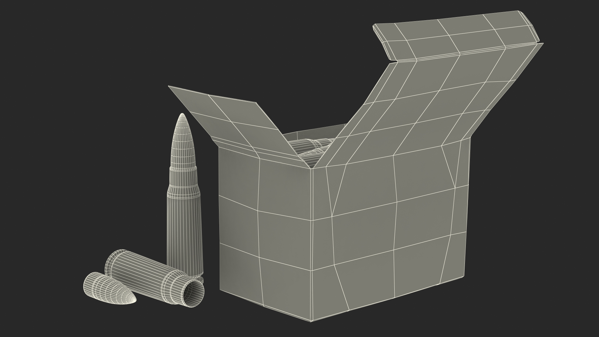 Box of 7_62x39mm Intermediate Cartridge 3D model