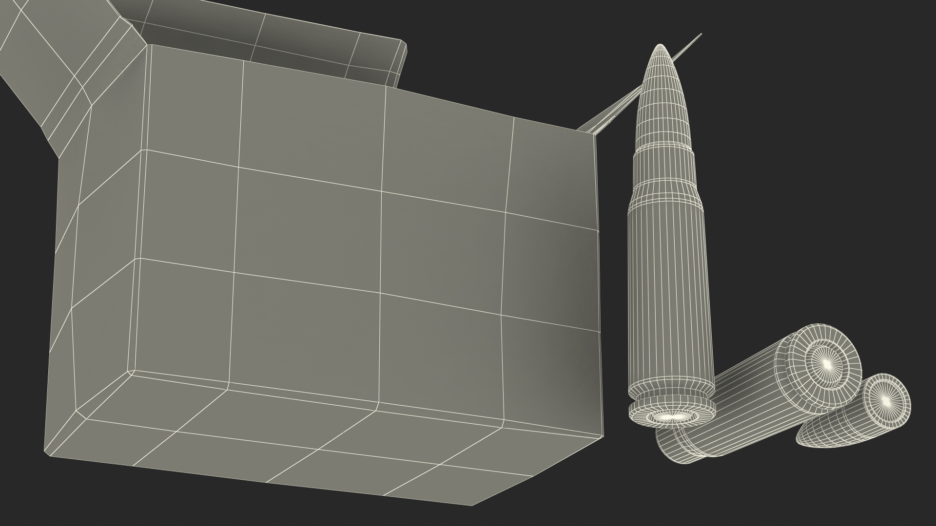 Box of 7_62x39mm Intermediate Cartridge 3D model