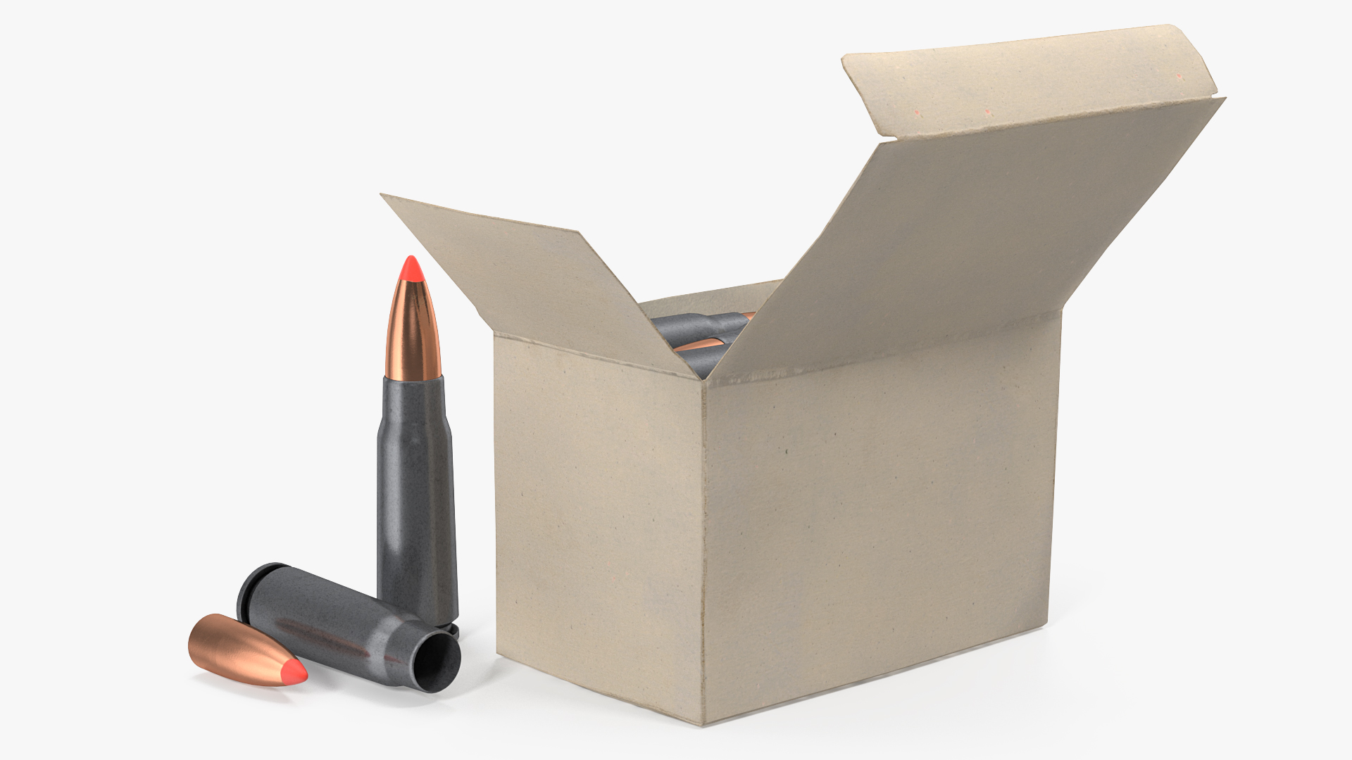 Box of 7_62x39mm Intermediate Cartridge 3D model