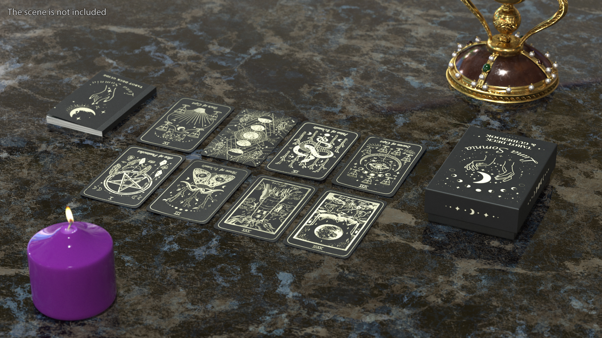 3D Luna Somnia Tarot Cards model