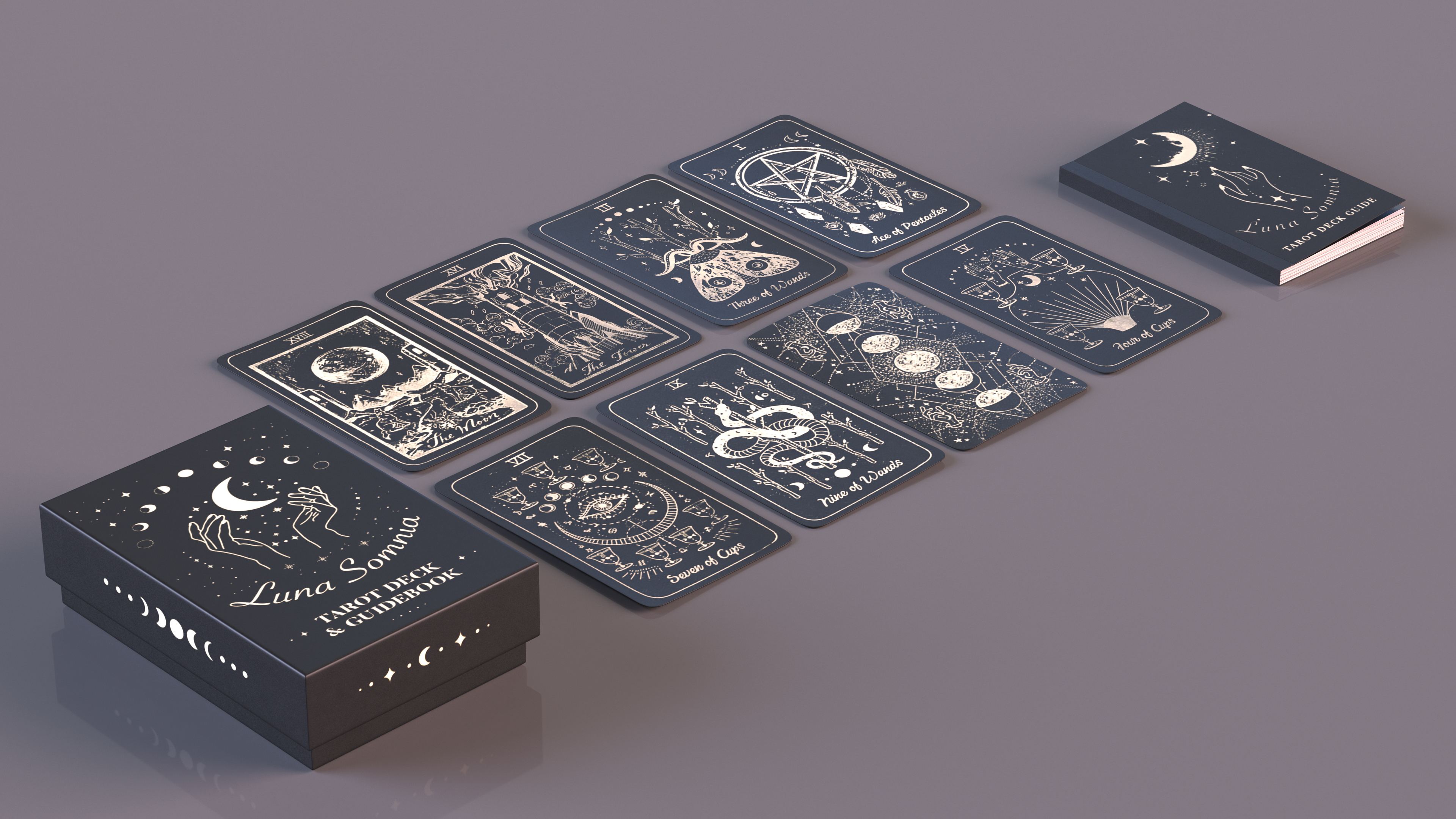 3D Luna Somnia Tarot Cards model