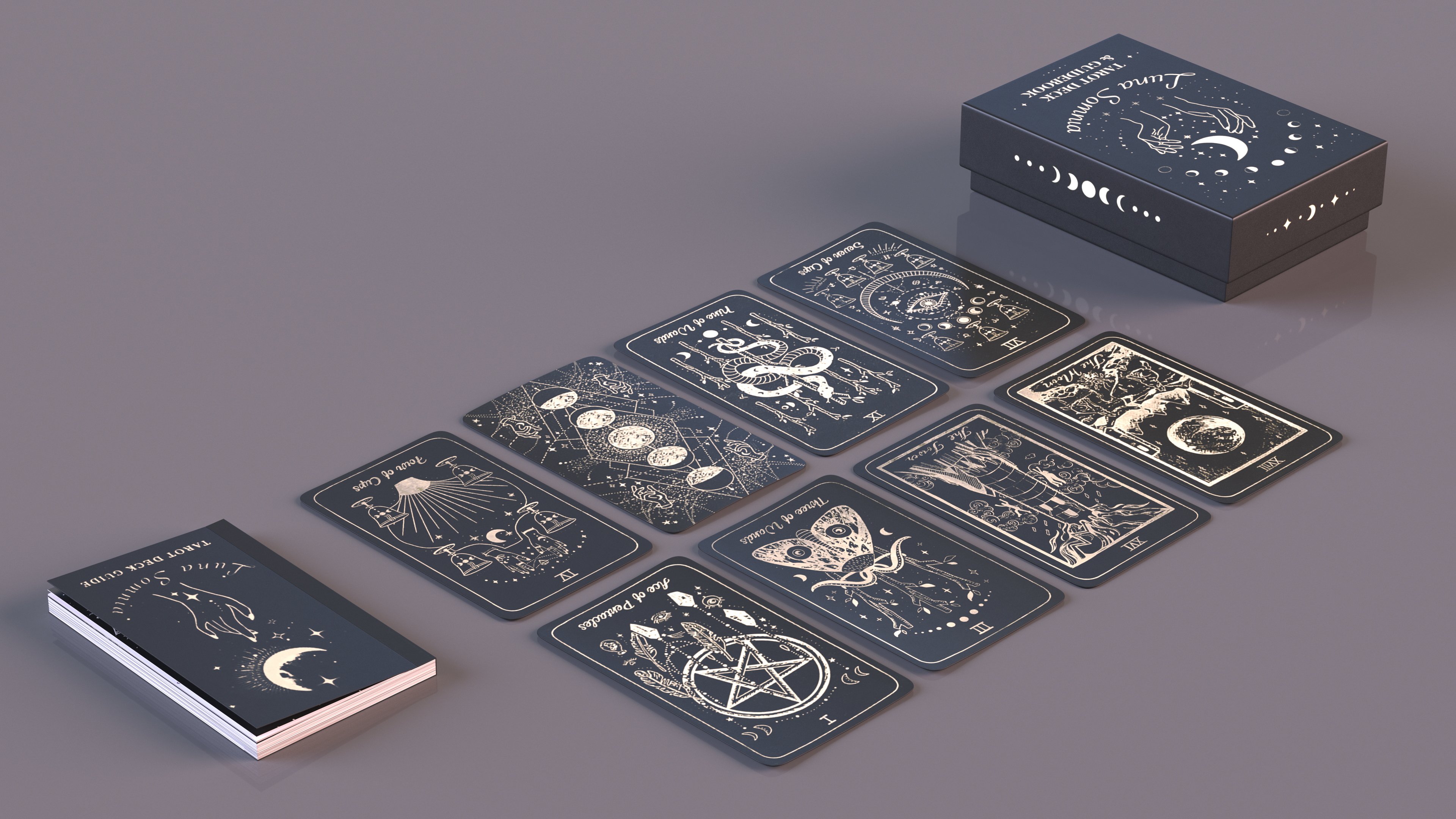 3D Luna Somnia Tarot Cards model
