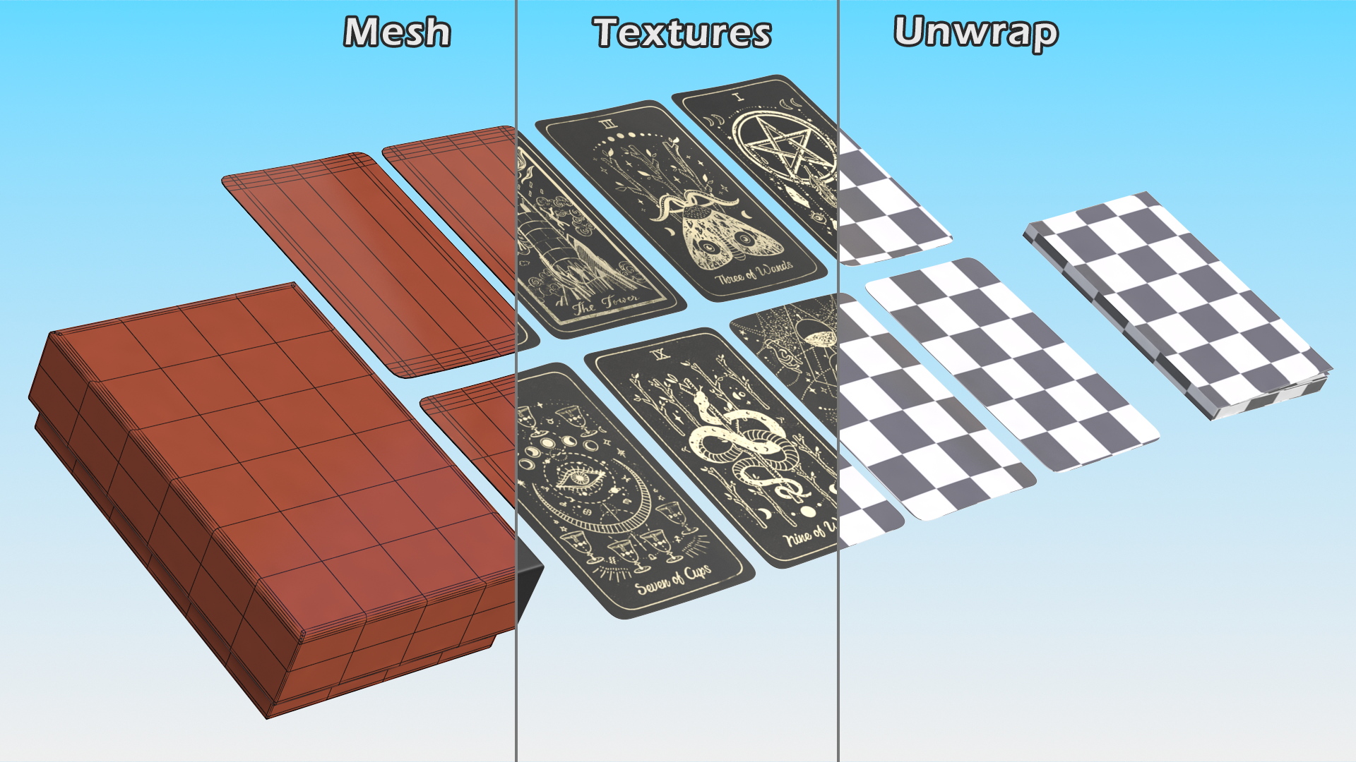 3D Luna Somnia Tarot Cards model