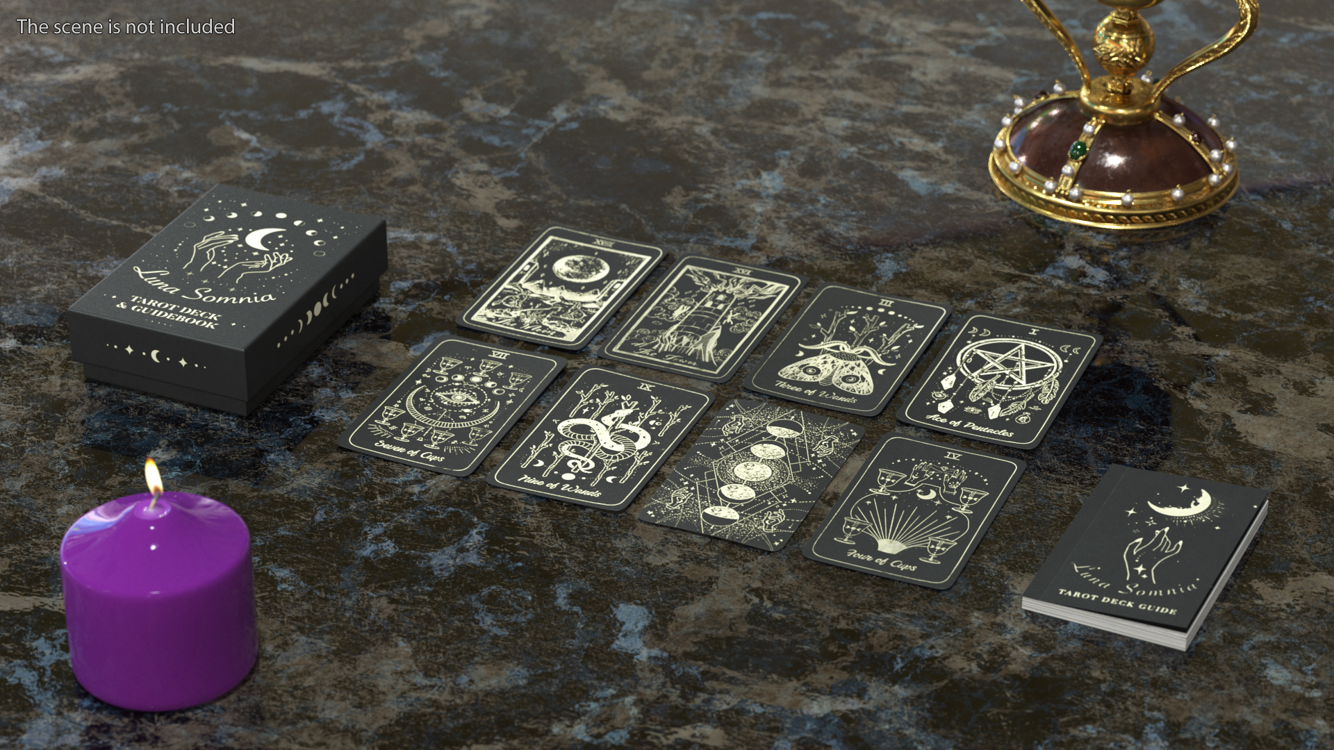 3D Luna Somnia Tarot Cards model