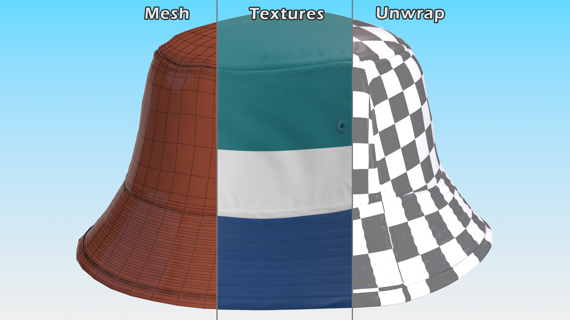 3D Vintage Bucket Hat model