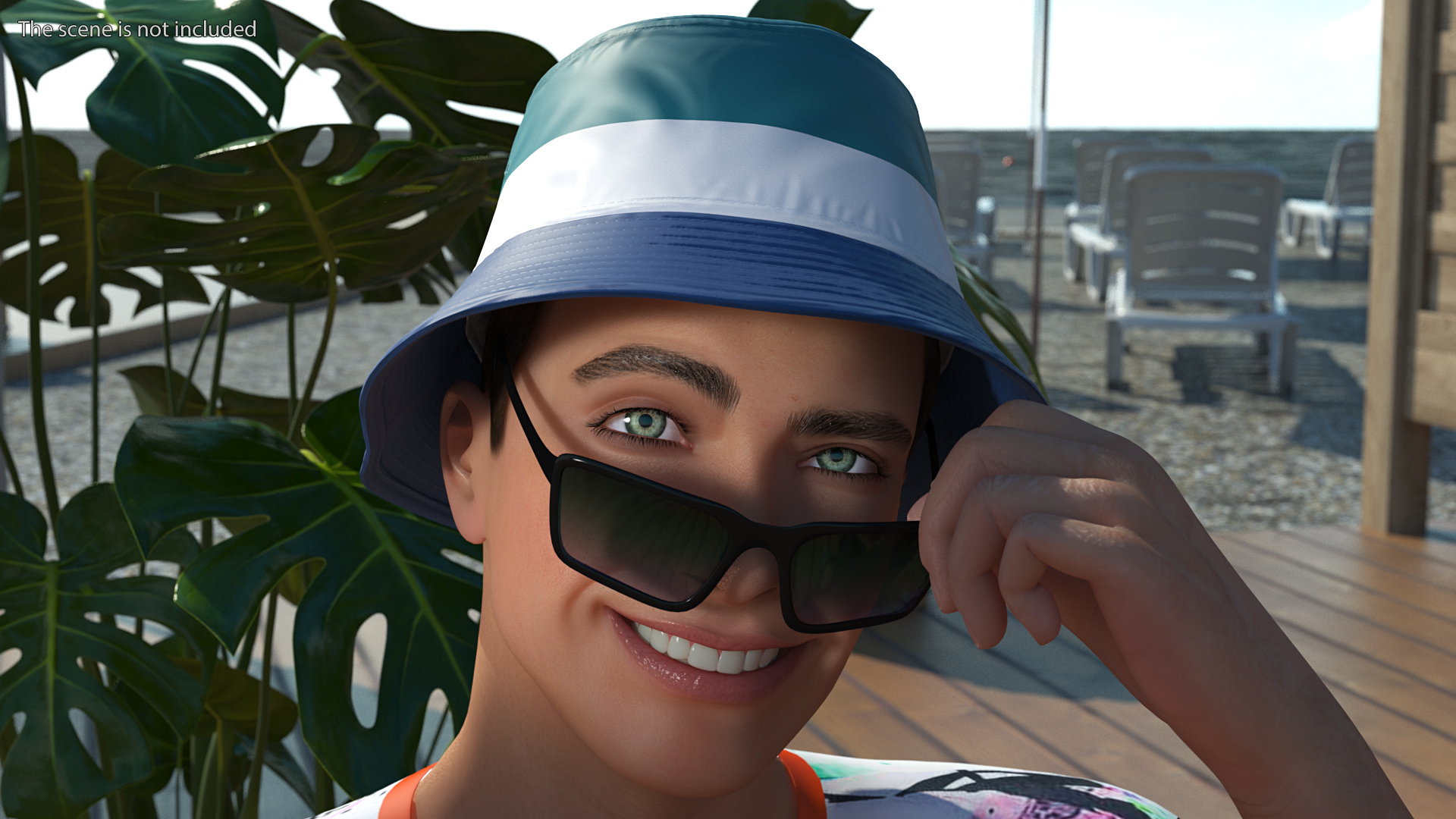 3D Vintage Bucket Hat model