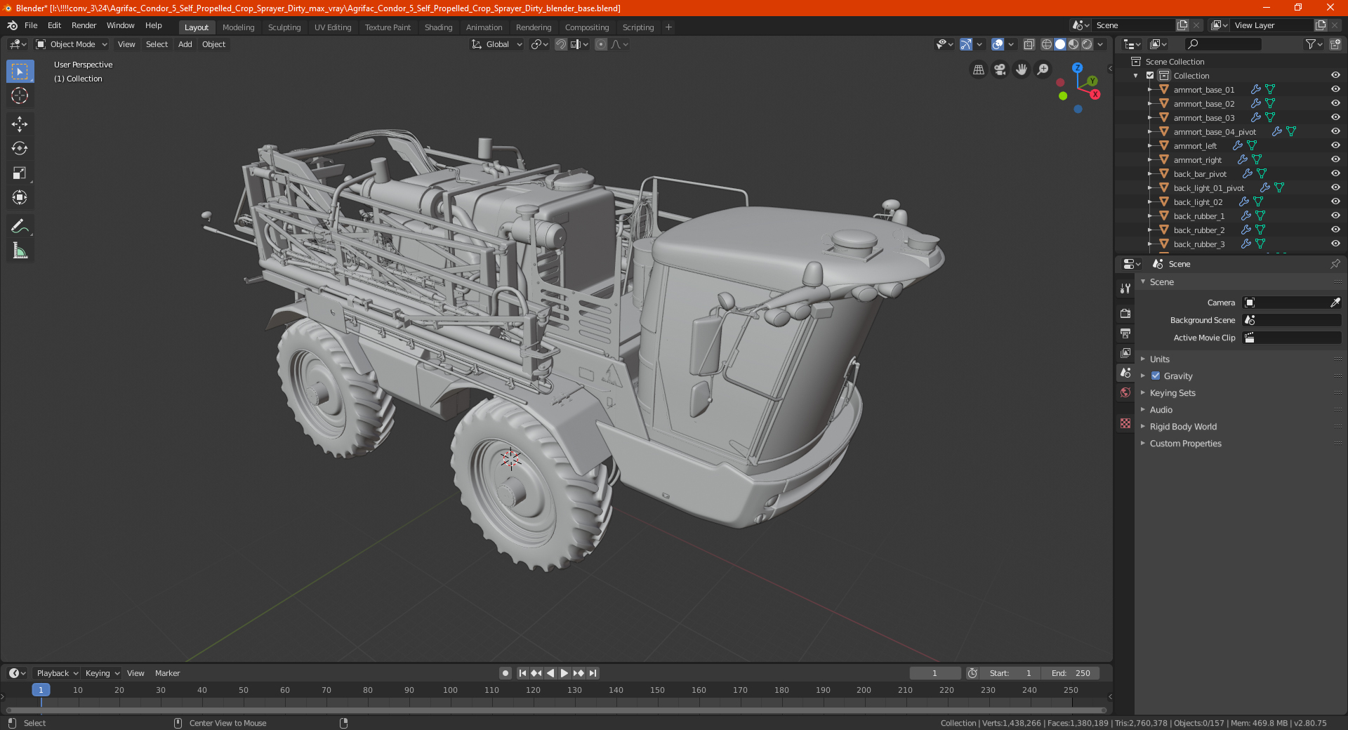 3D model Agrifac Condor 5 Self Propelled Crop Sprayer Dirty