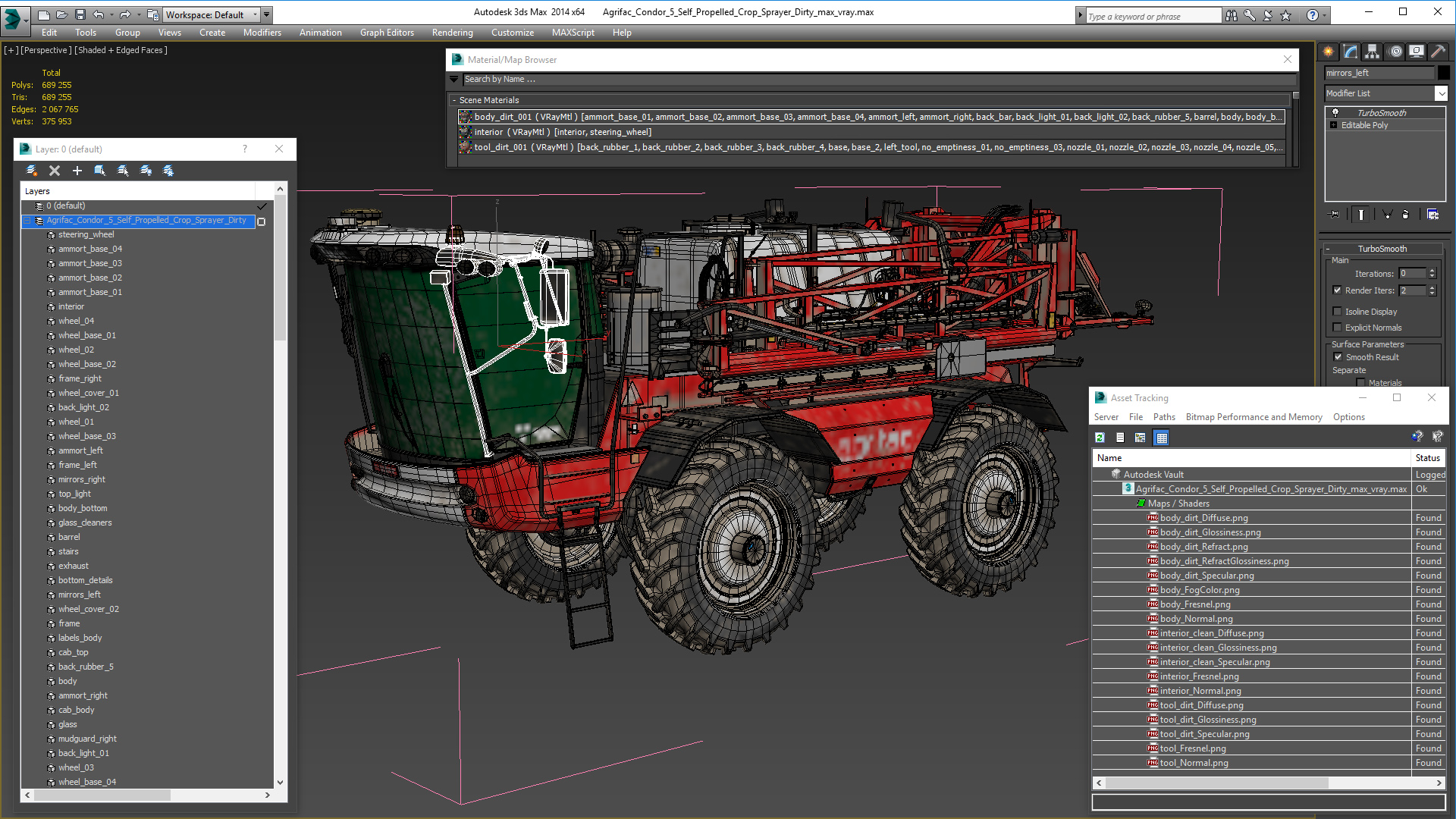 3D model Agrifac Condor 5 Self Propelled Crop Sprayer Dirty