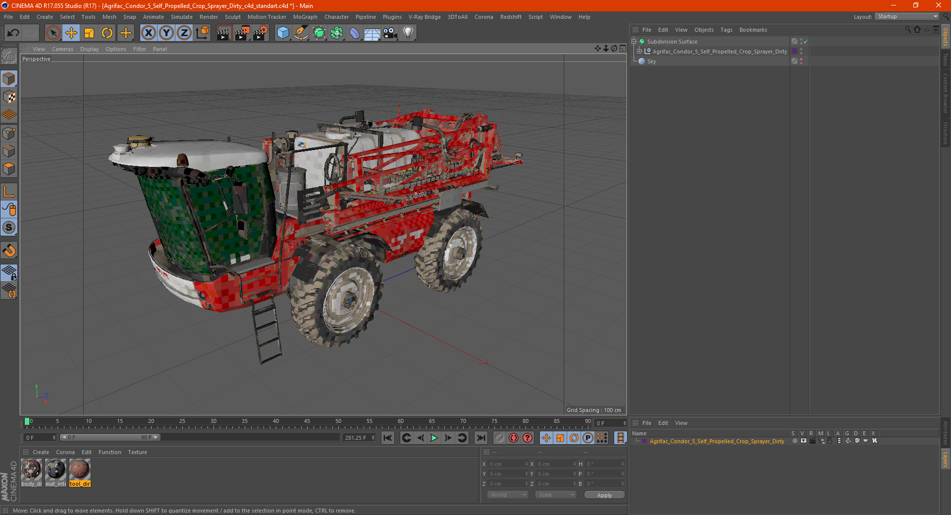 3D model Agrifac Condor 5 Self Propelled Crop Sprayer Dirty