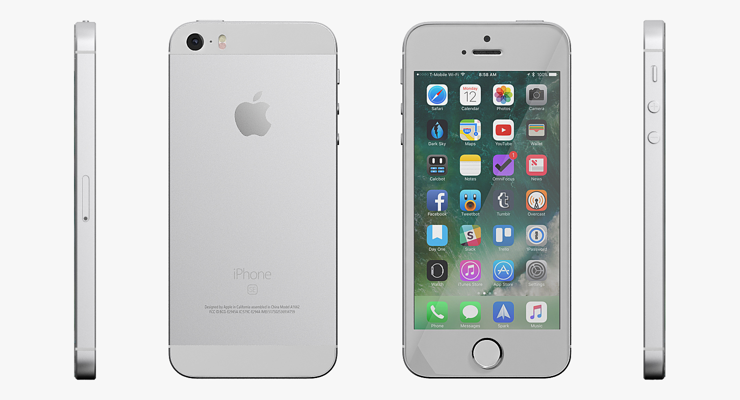 3D iPhone SE Silver
