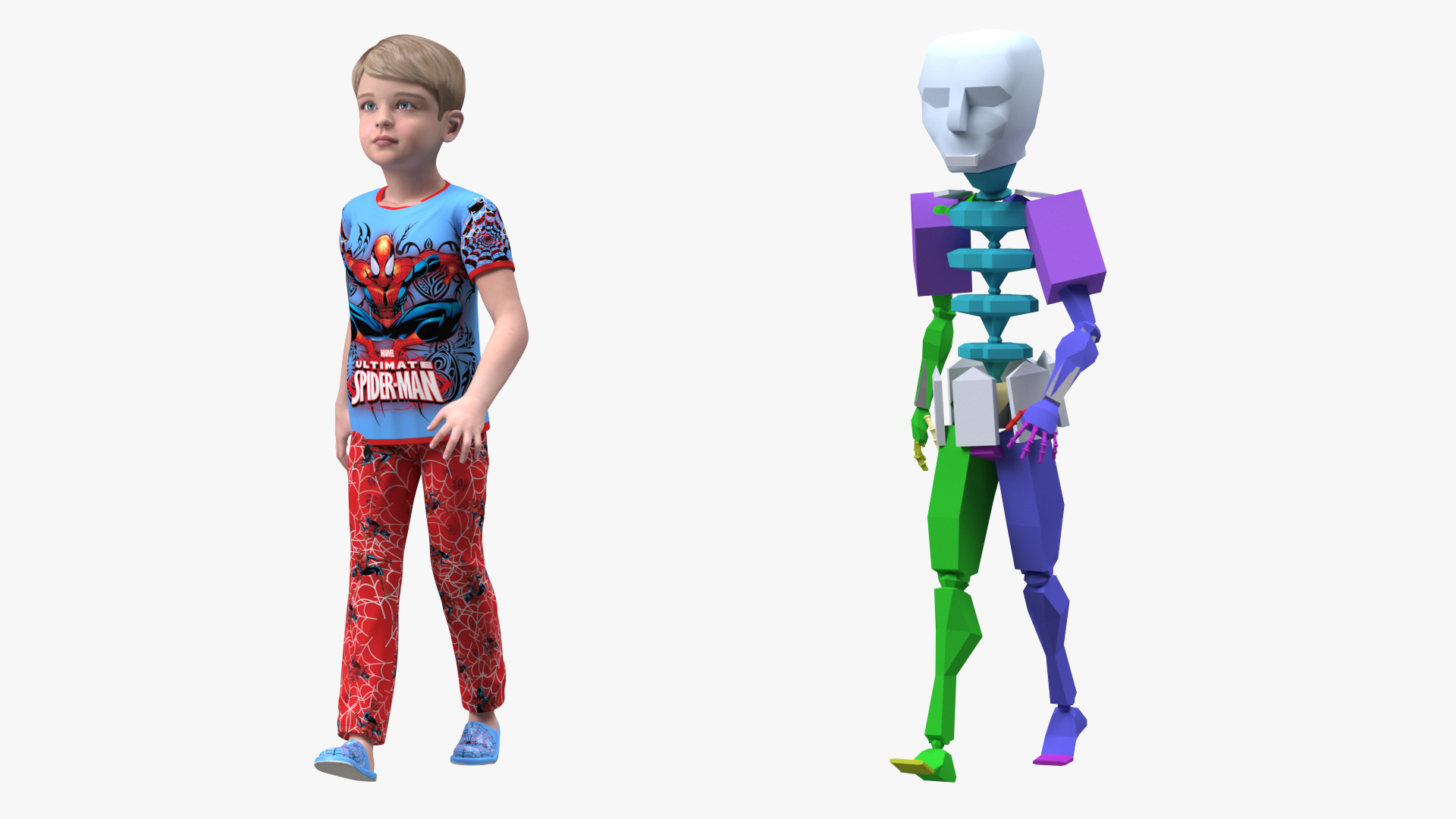 3D Child Boy Home Style Rigged for Maya