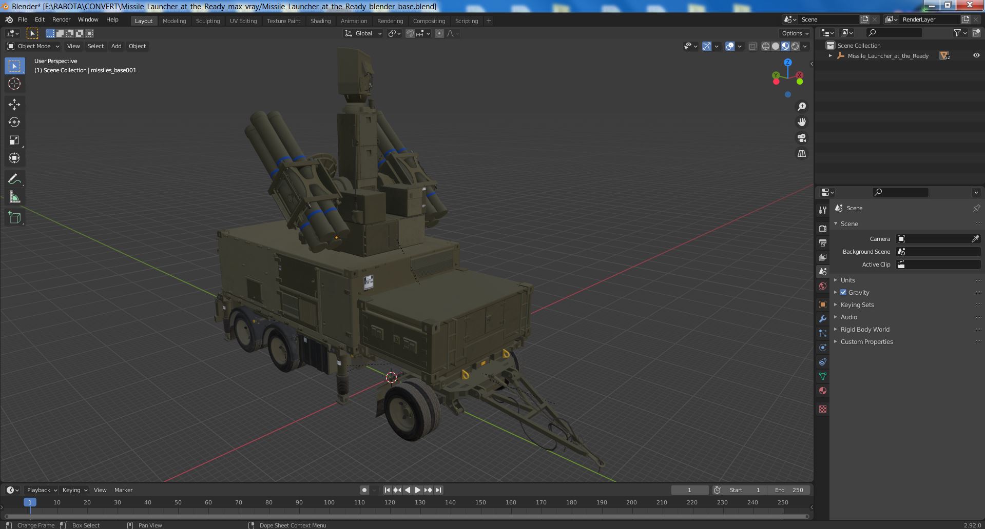 Missile Launcher at the Ready 3D model