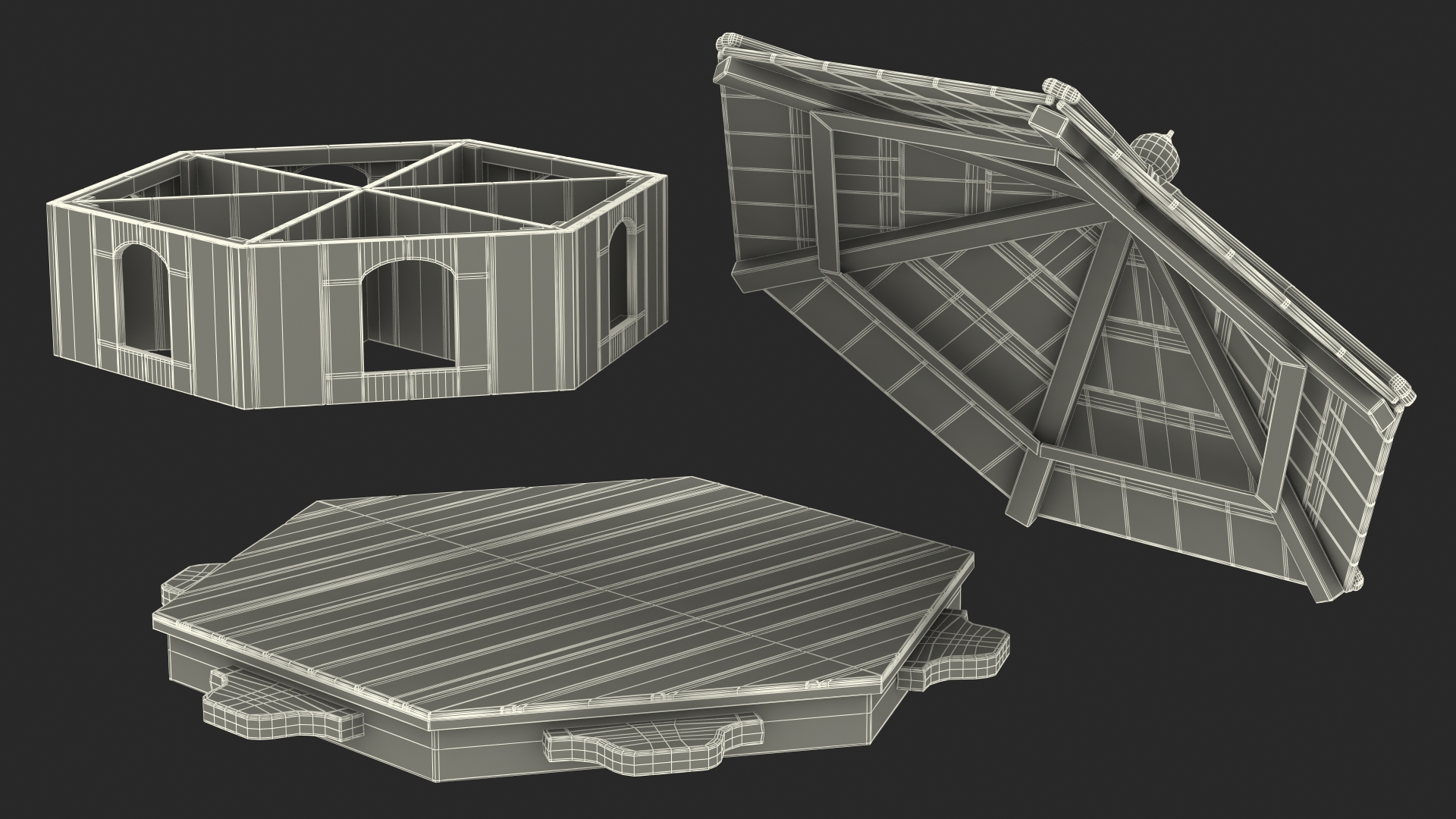 Duck House Floating Hexagonal 3D model