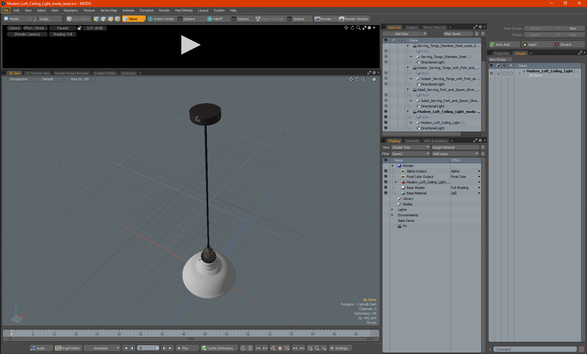 3D model Modern Loft Ceiling Light
