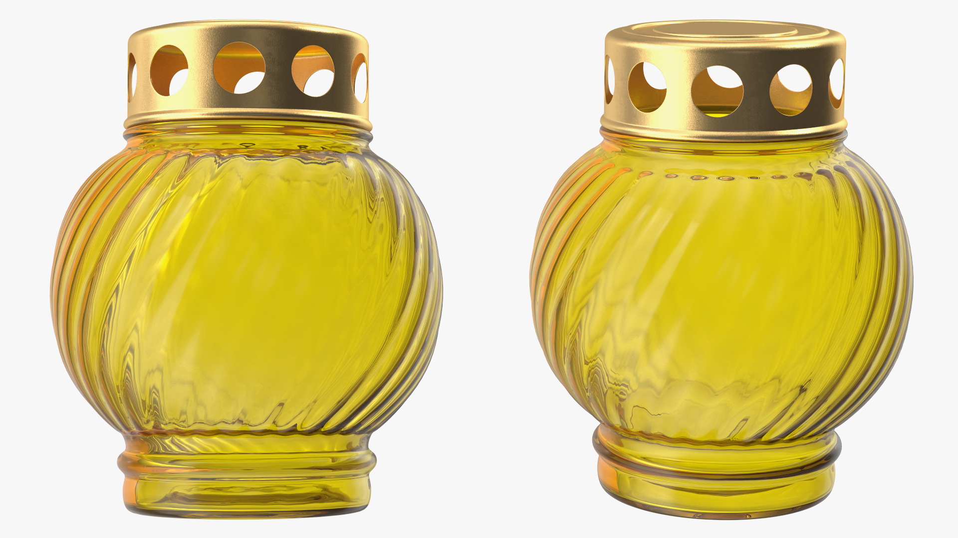 3D Memorial Grave Lamp No Candle Yellow