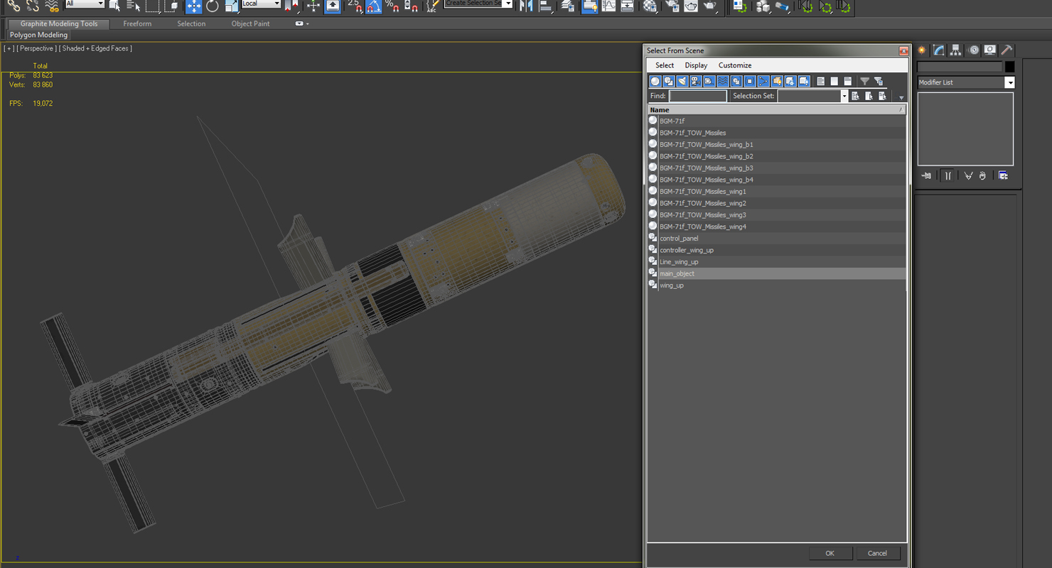 3D BGM 71F TOW Missile Rigged