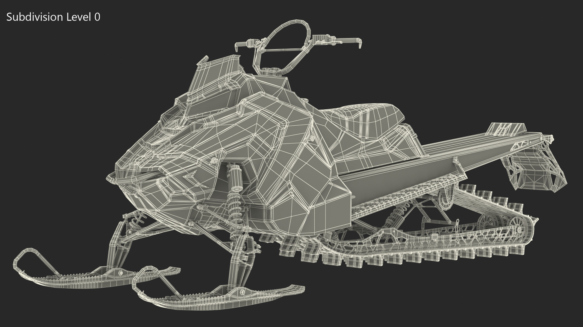 Sled Polaris Black Rigged for Maya 3D model