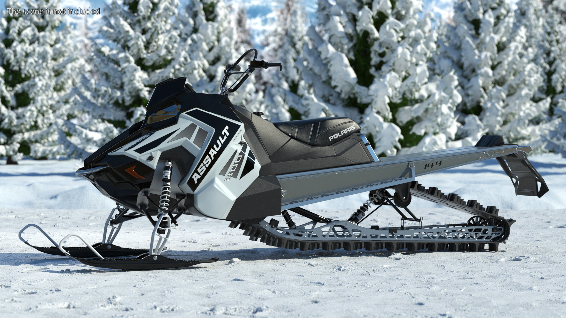 Sled Polaris Black Rigged for Maya 3D model